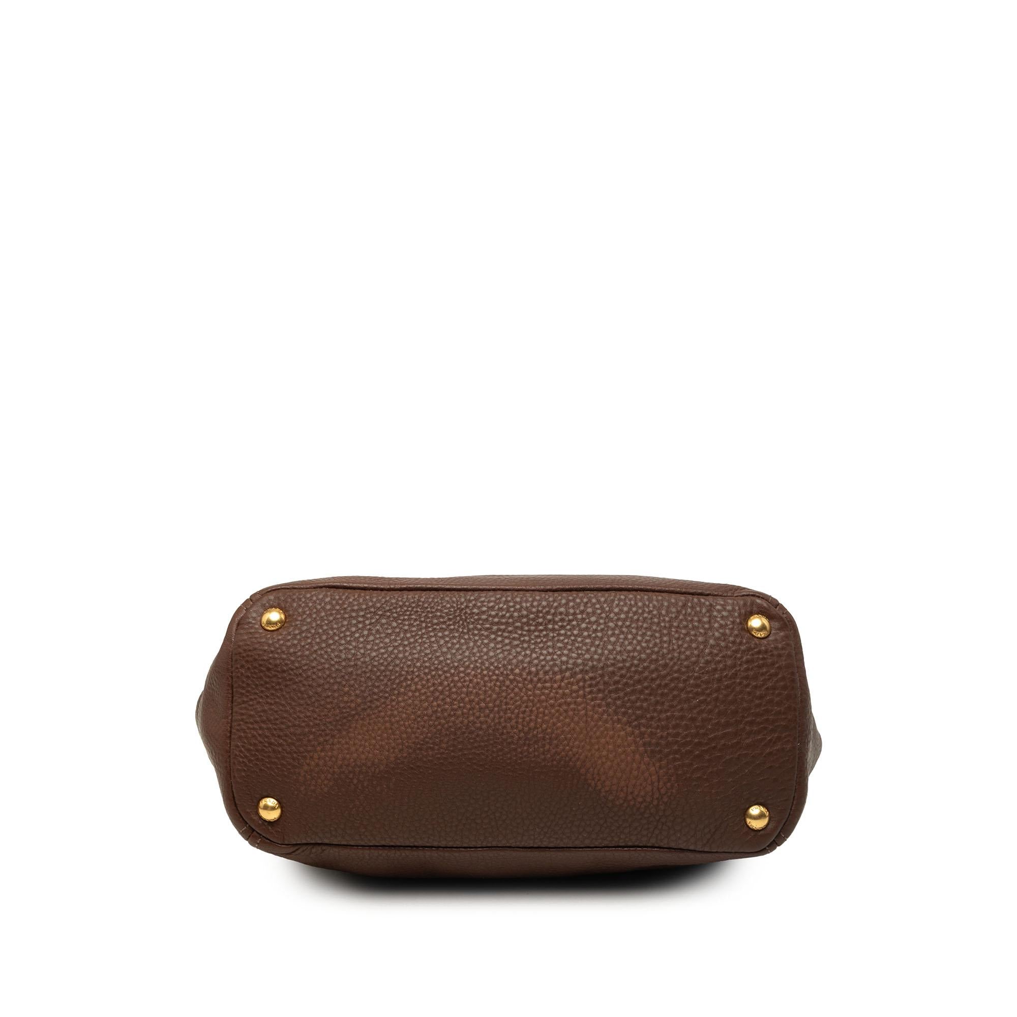 Prada Vitello Daino Side Pocket Convertible Tote