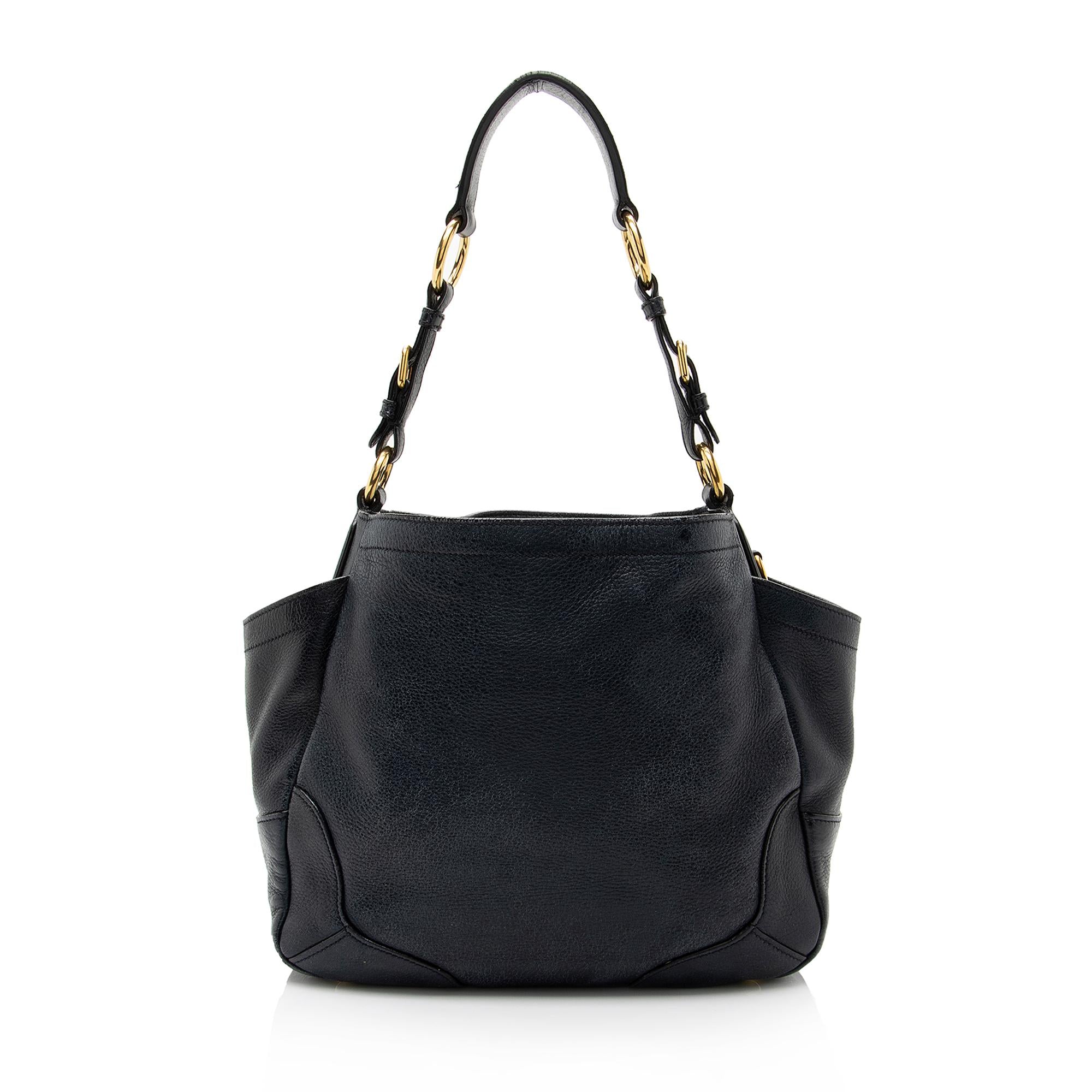 Prada Vitello Daino Side Pocket Hobo (SHF-23004)
