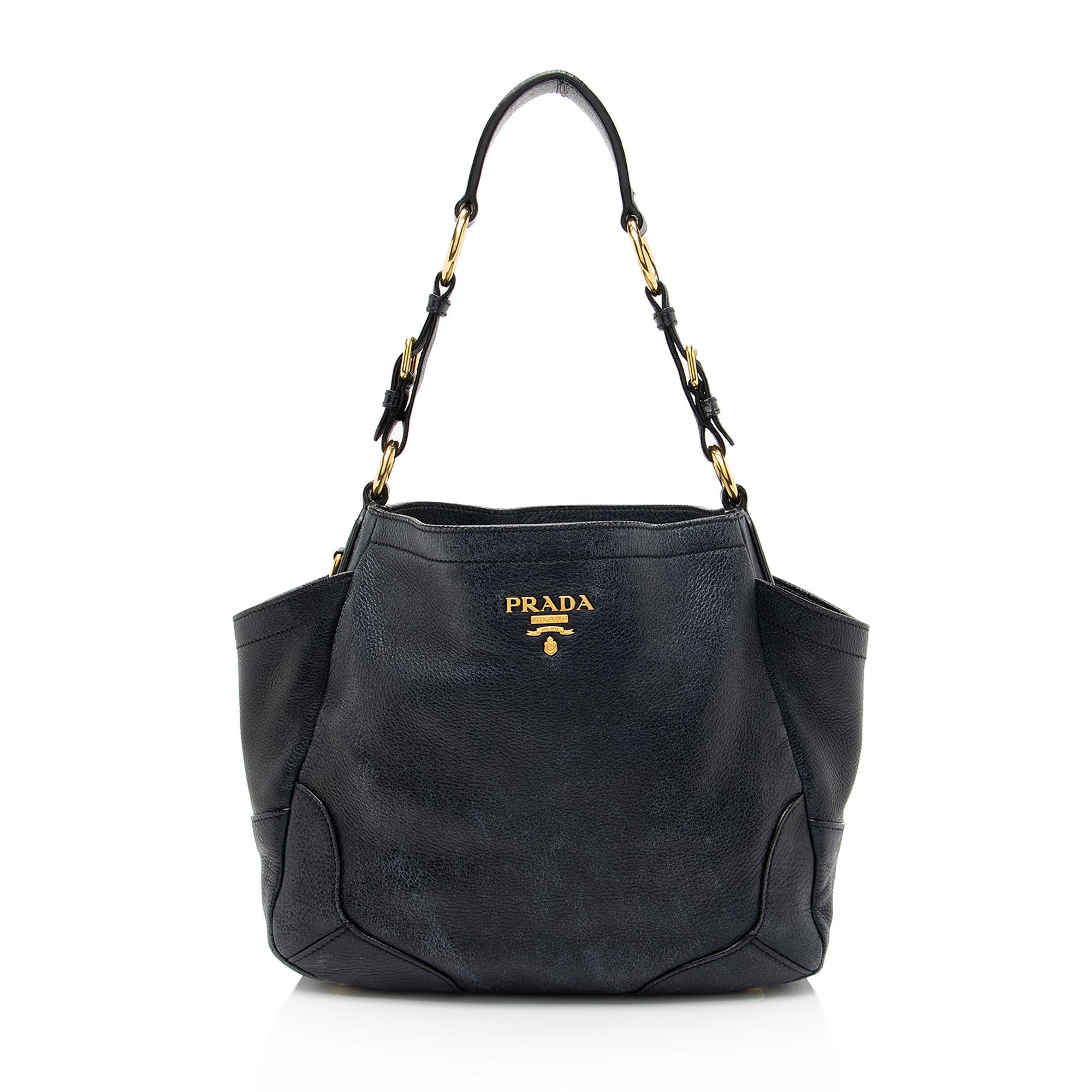 Prada Vitello Daino Side Pocket Hobo (SHF-23004)