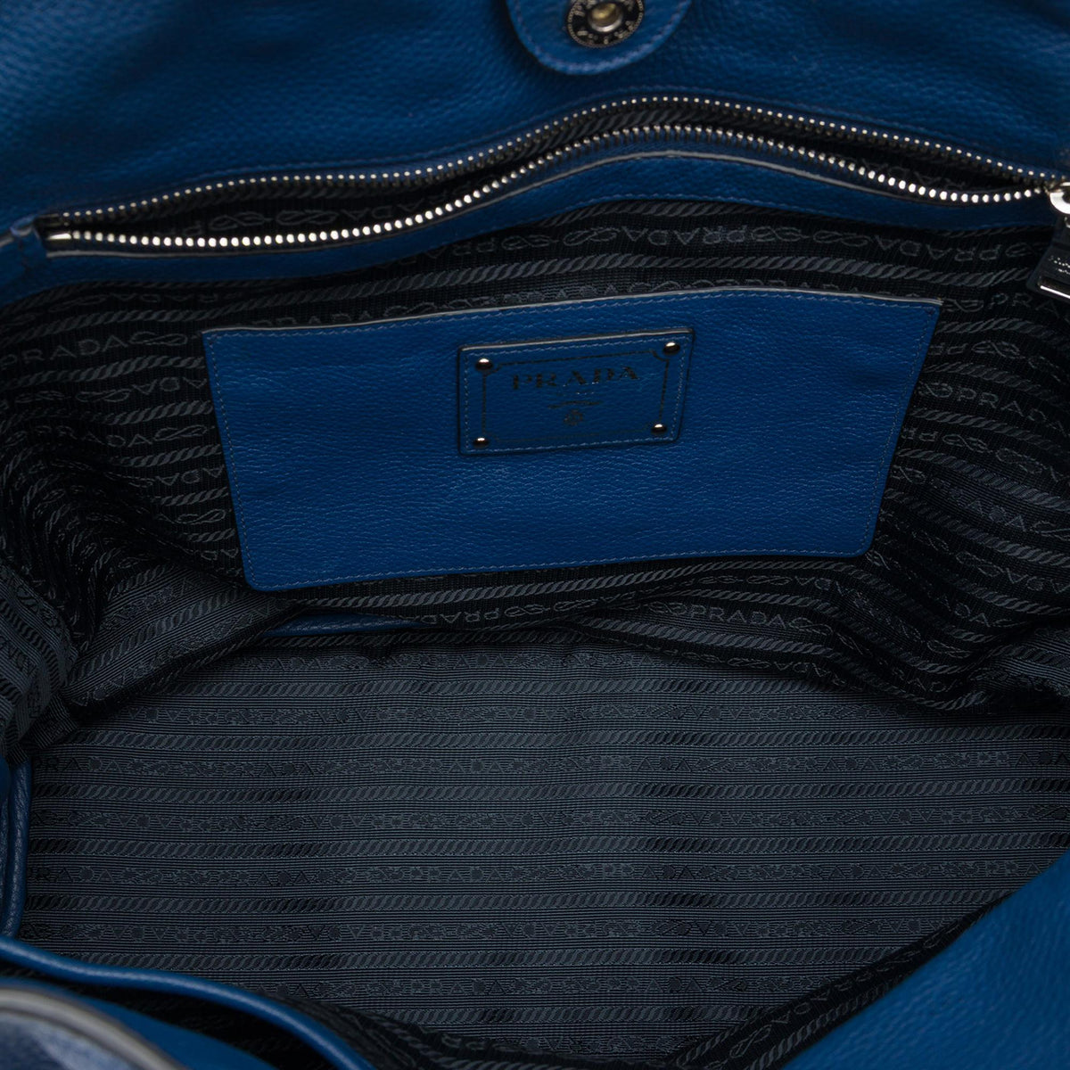 Prada Vitello Daino Side Zip Open Convertible Tote
