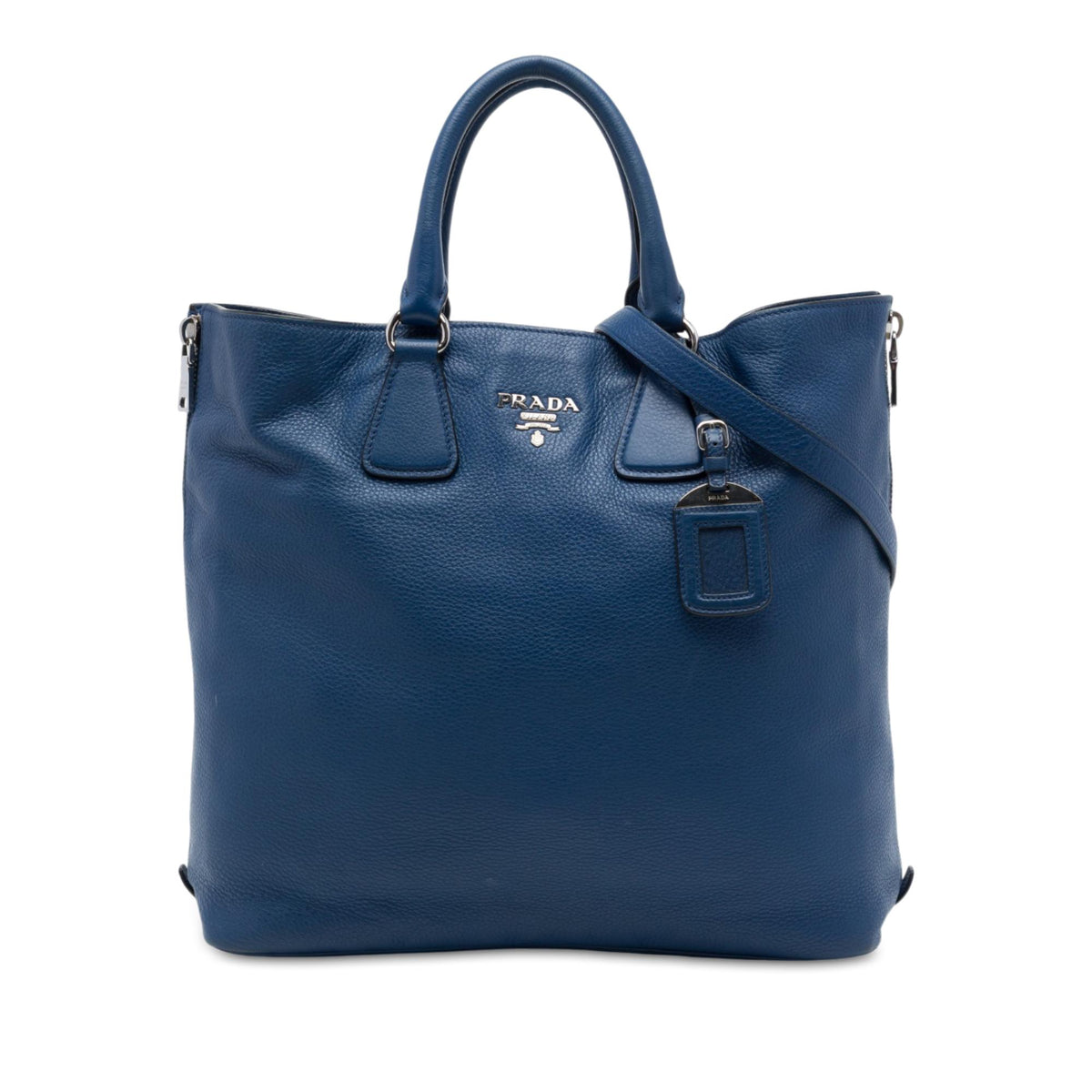 Prada Vitello Daino Side Zip Open Convertible Tote