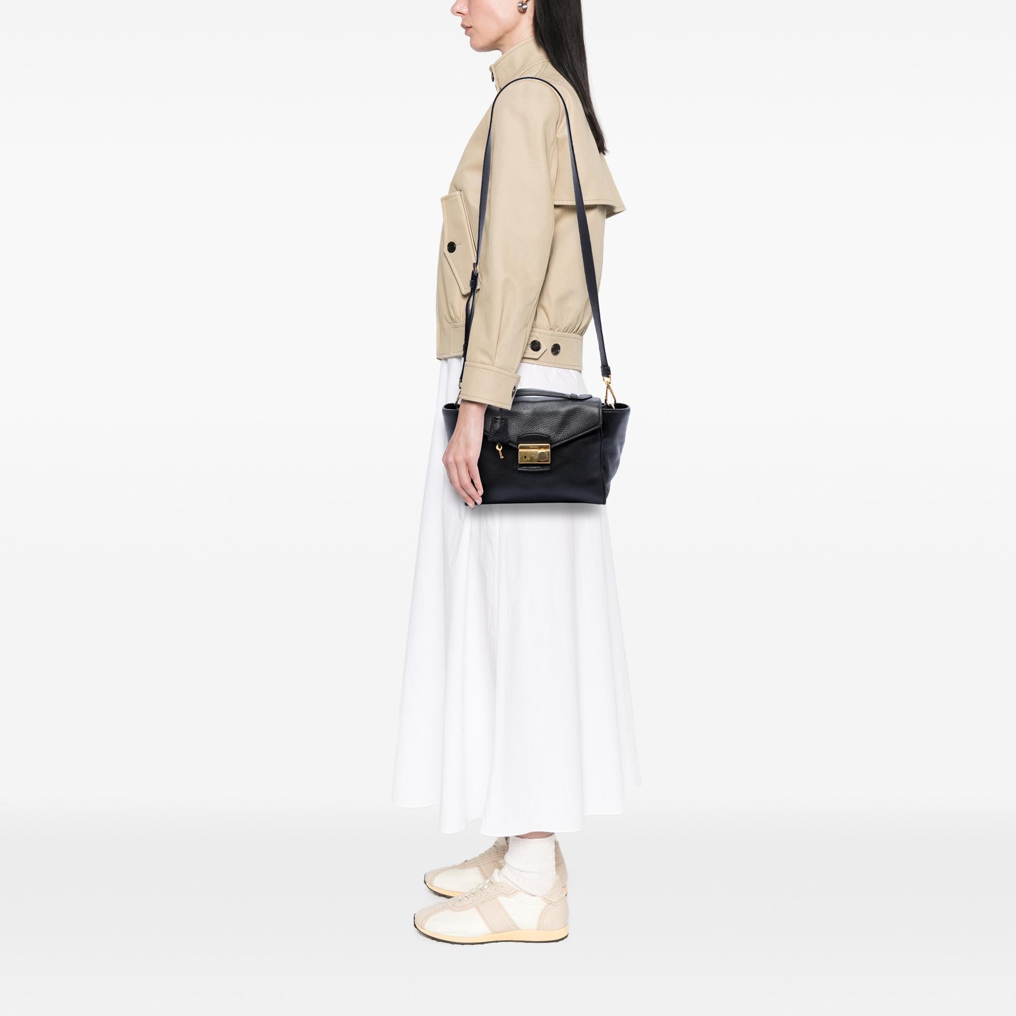Prada Vitello Daino Soundlock Satchel