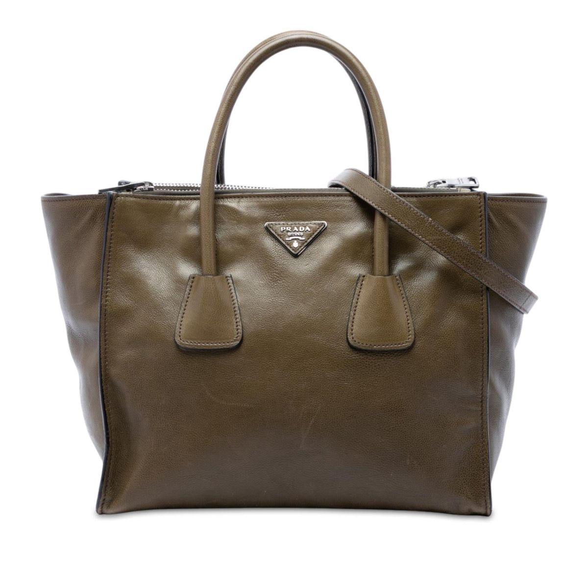 Prada Vitello Daino Twin Pocket Double Handle Satchel