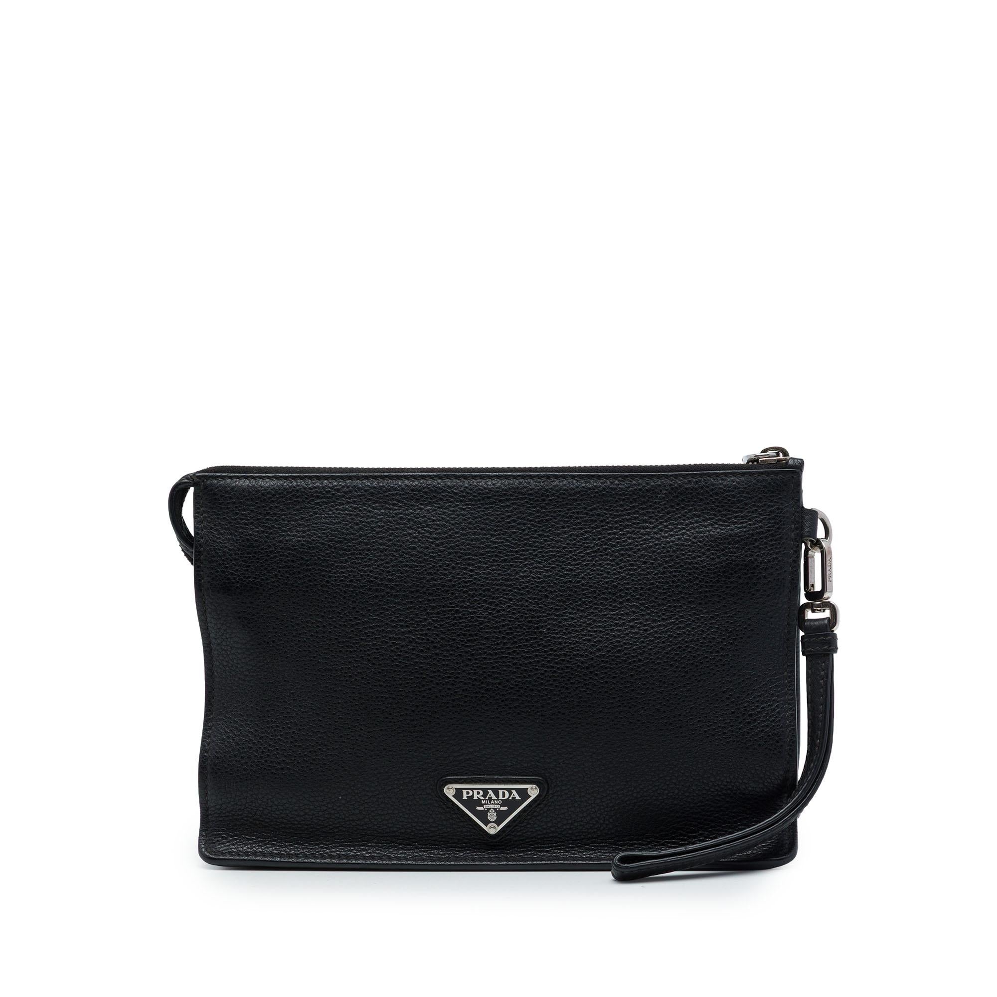 Prada Vitello Daino Wristlet Clutch