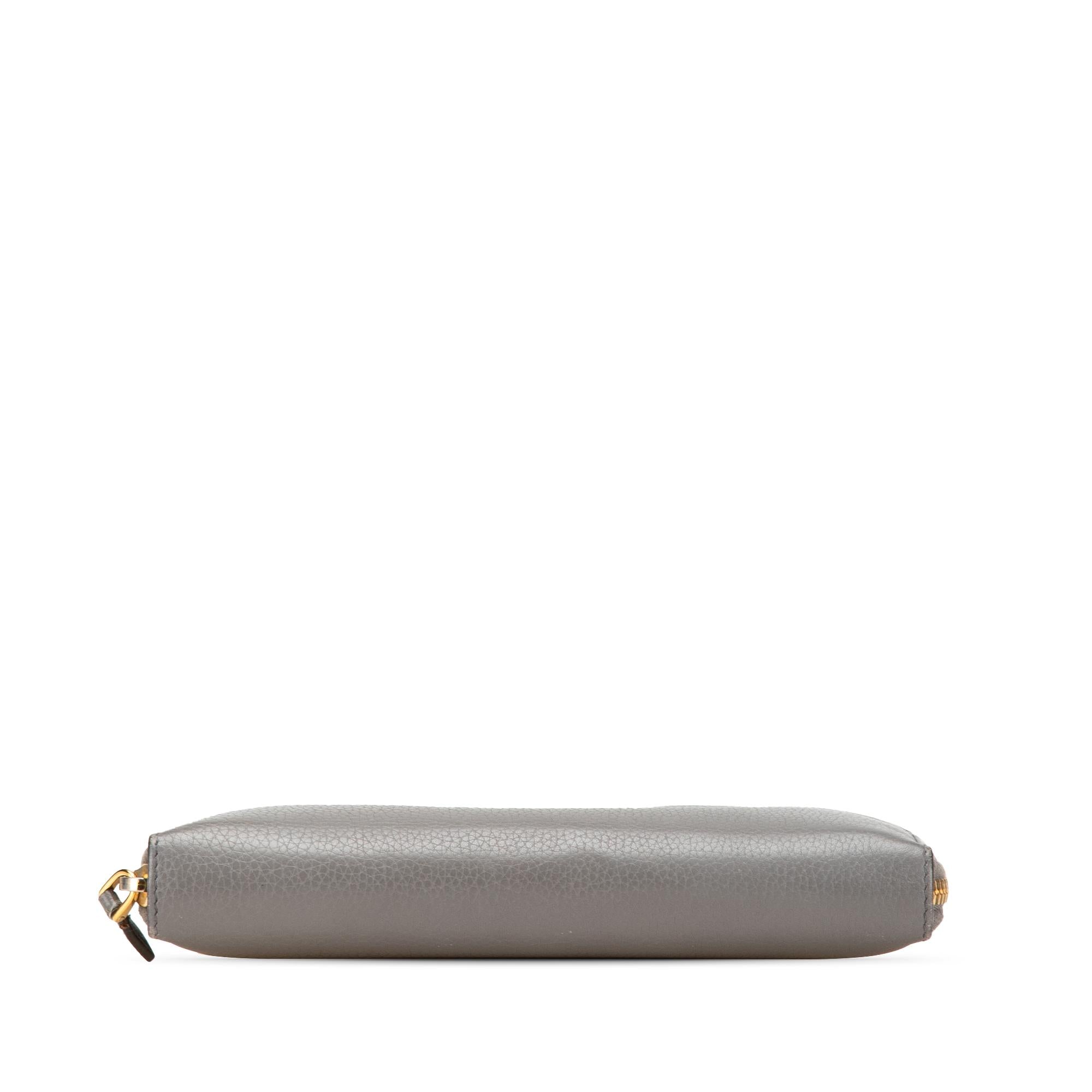 Prada Vitello Daino Zip Around Long Wallet