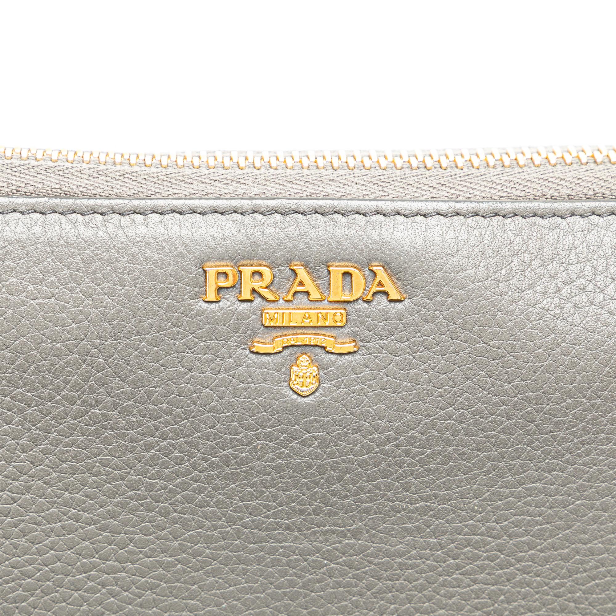Prada Vitello Daino Zip Around Long Wallet