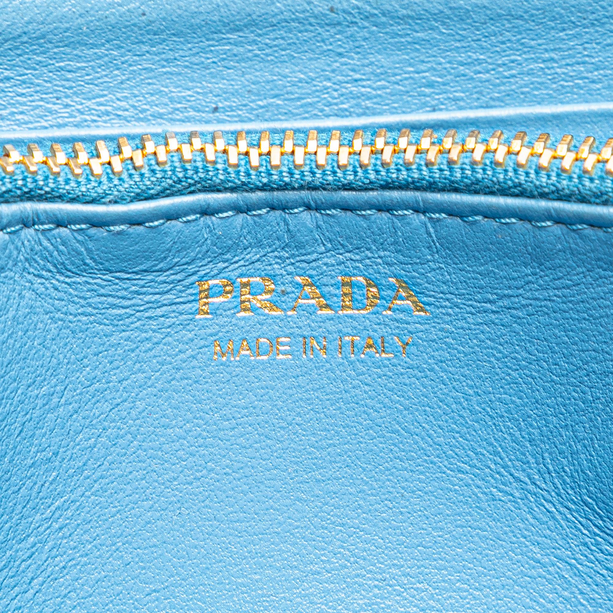 Prada Vitello Daino Zip Around Long Wallet