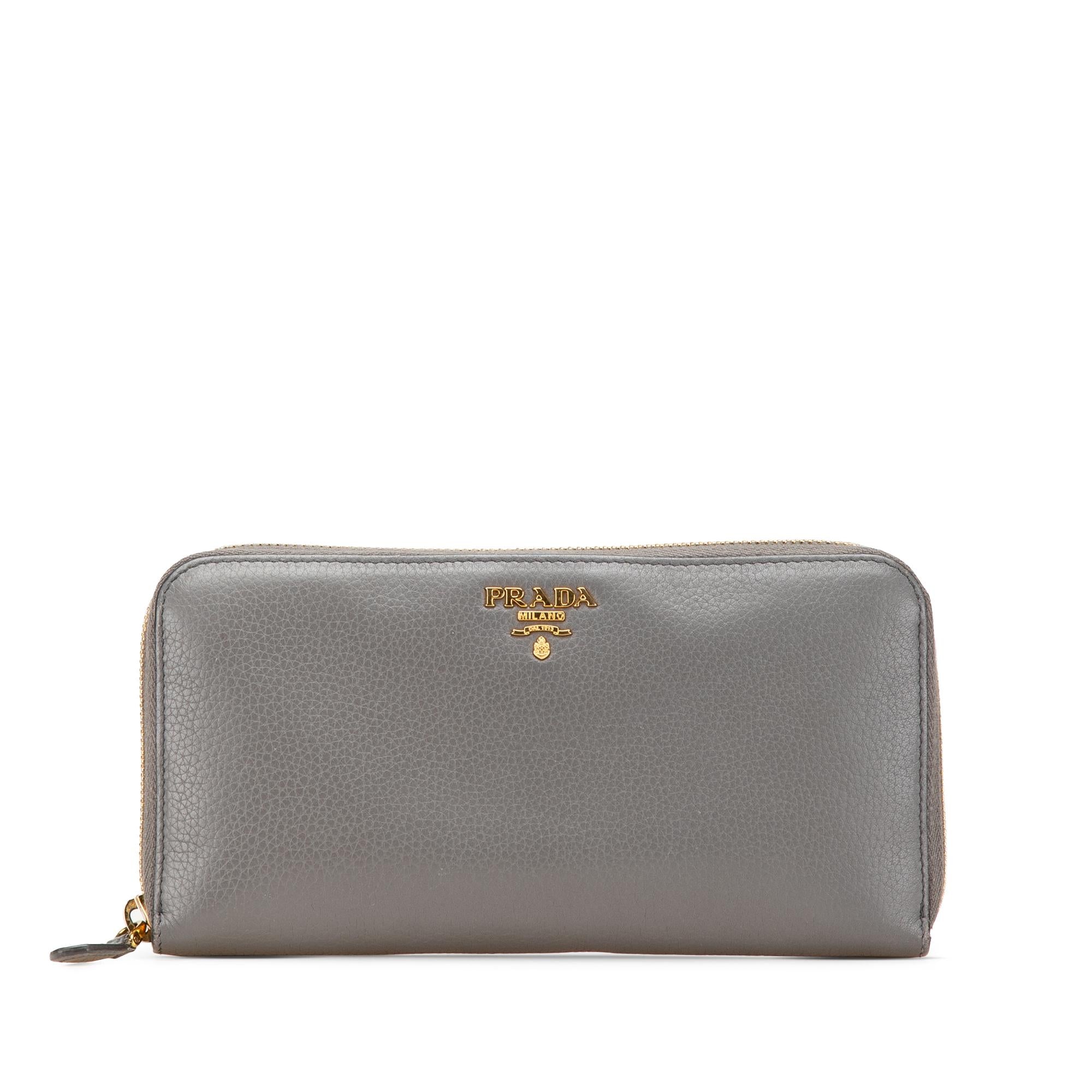 Prada Vitello Daino Zip Around Long Wallet