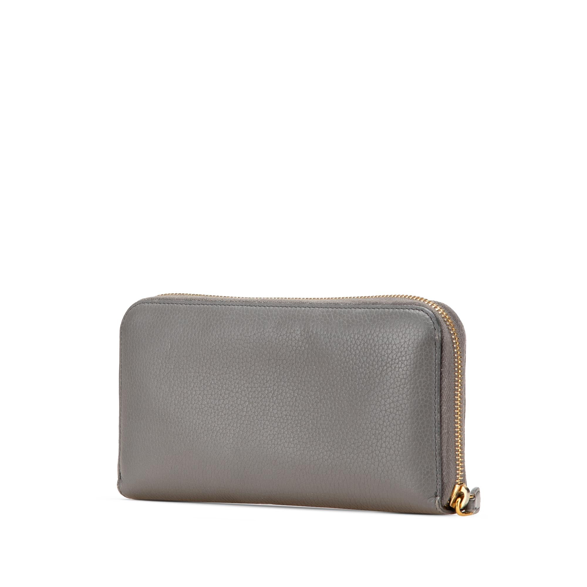 Prada Vitello Daino Zip Around Long Wallet