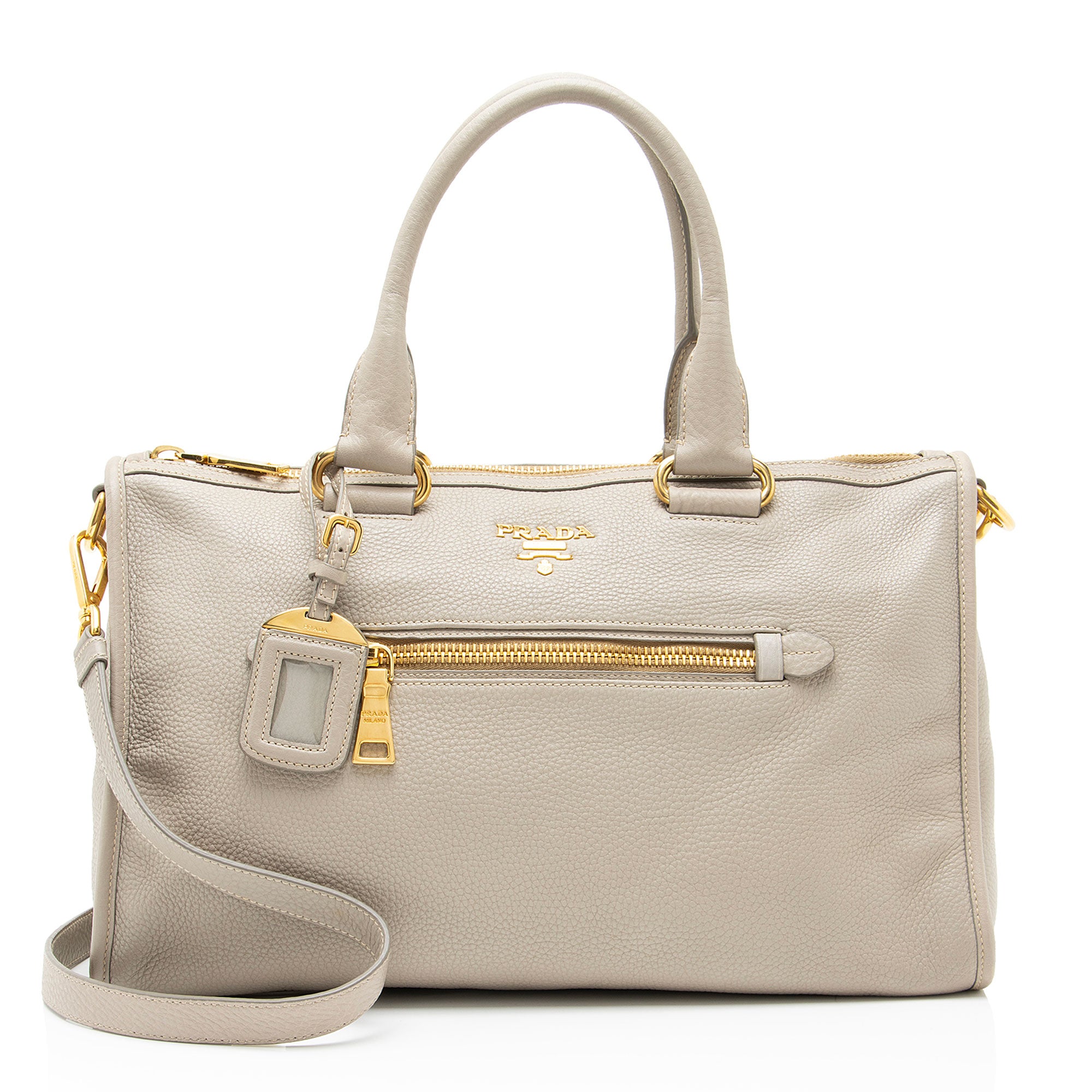 Prada Vitello Daino Zip Satchel
