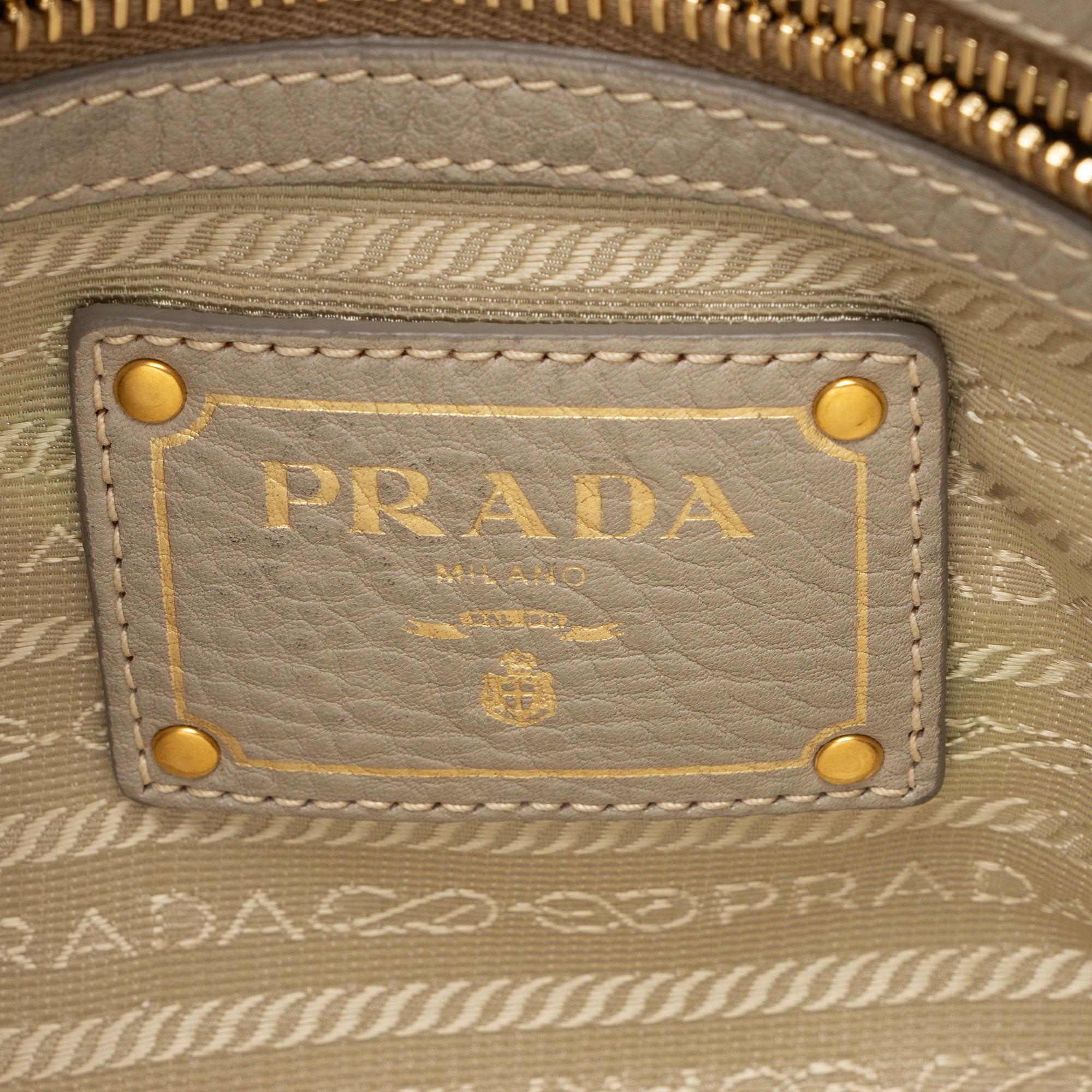 Prada Vitello Daino Zip Satchel