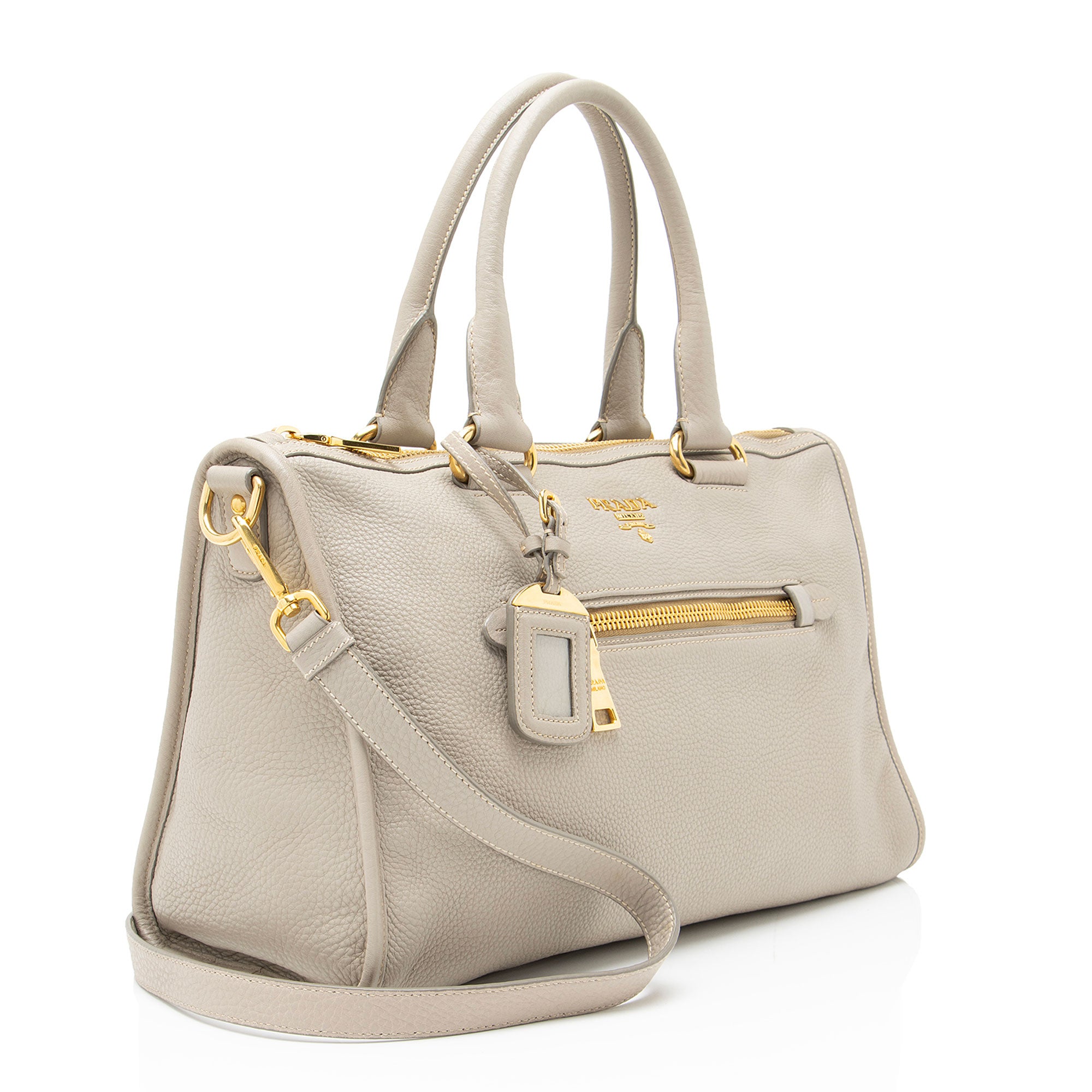 Prada Vitello Daino Zip Satchel