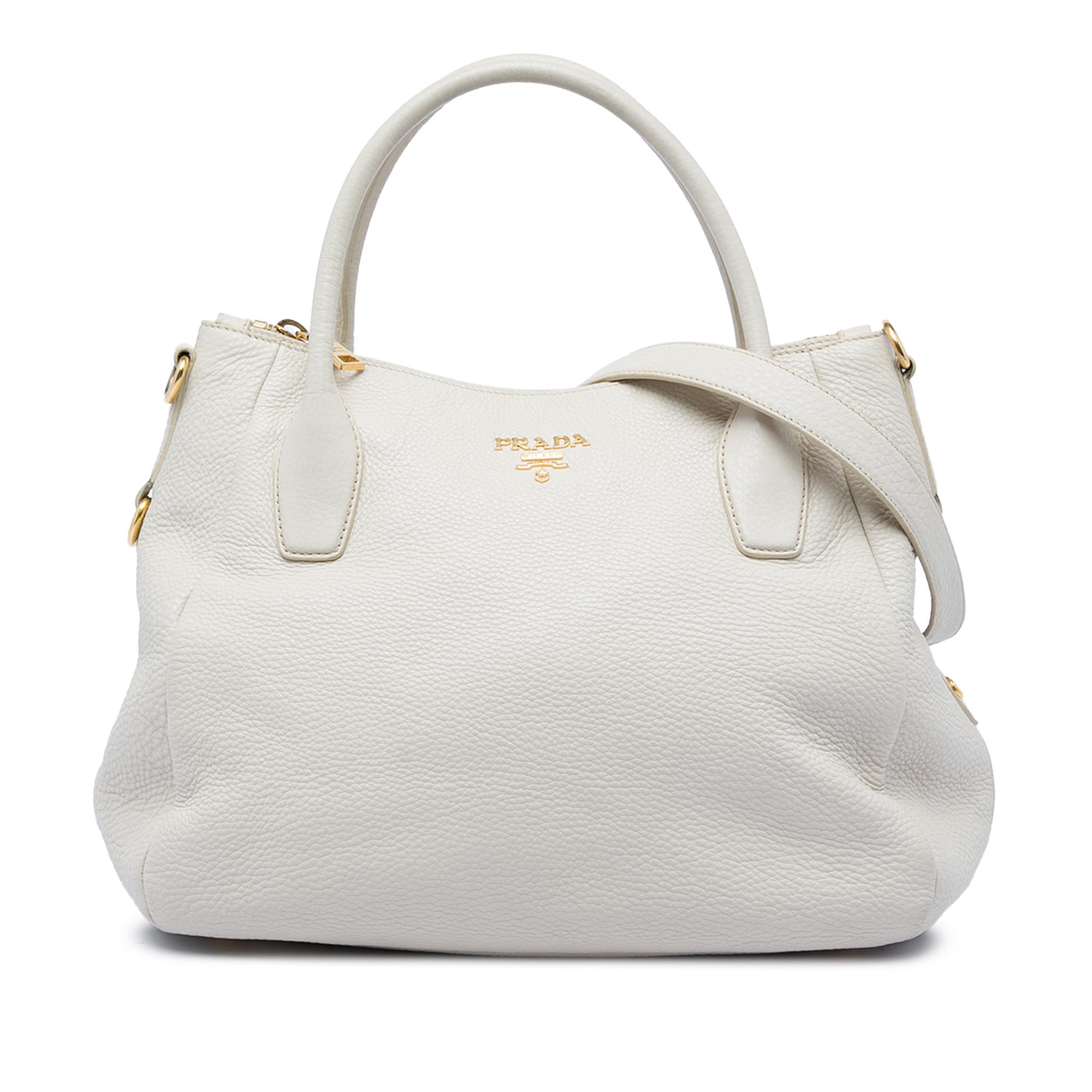 Prada Vitello Daino Zip Top Convertible Tote