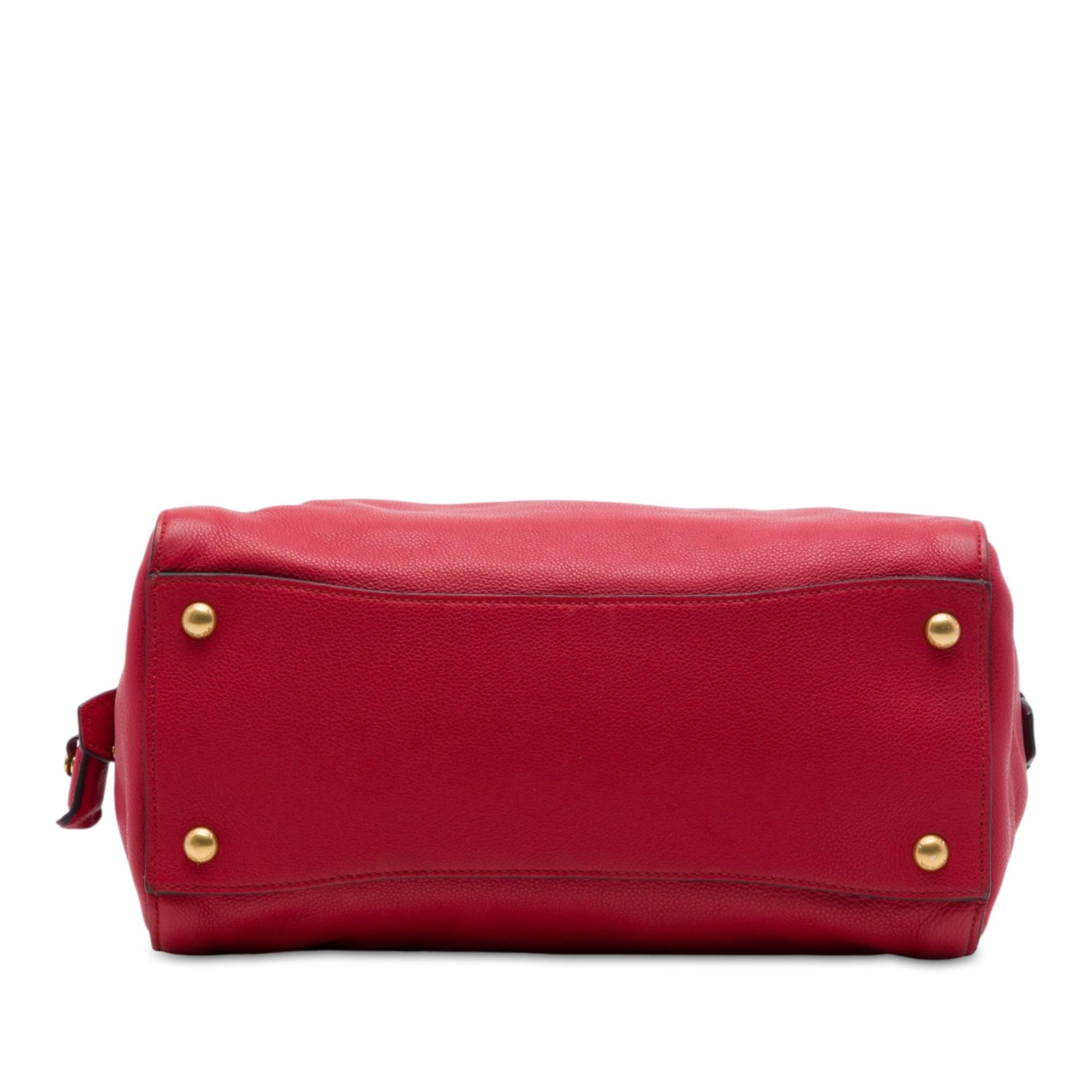 Prada Vitello Daino Zip Top Convertible Tote