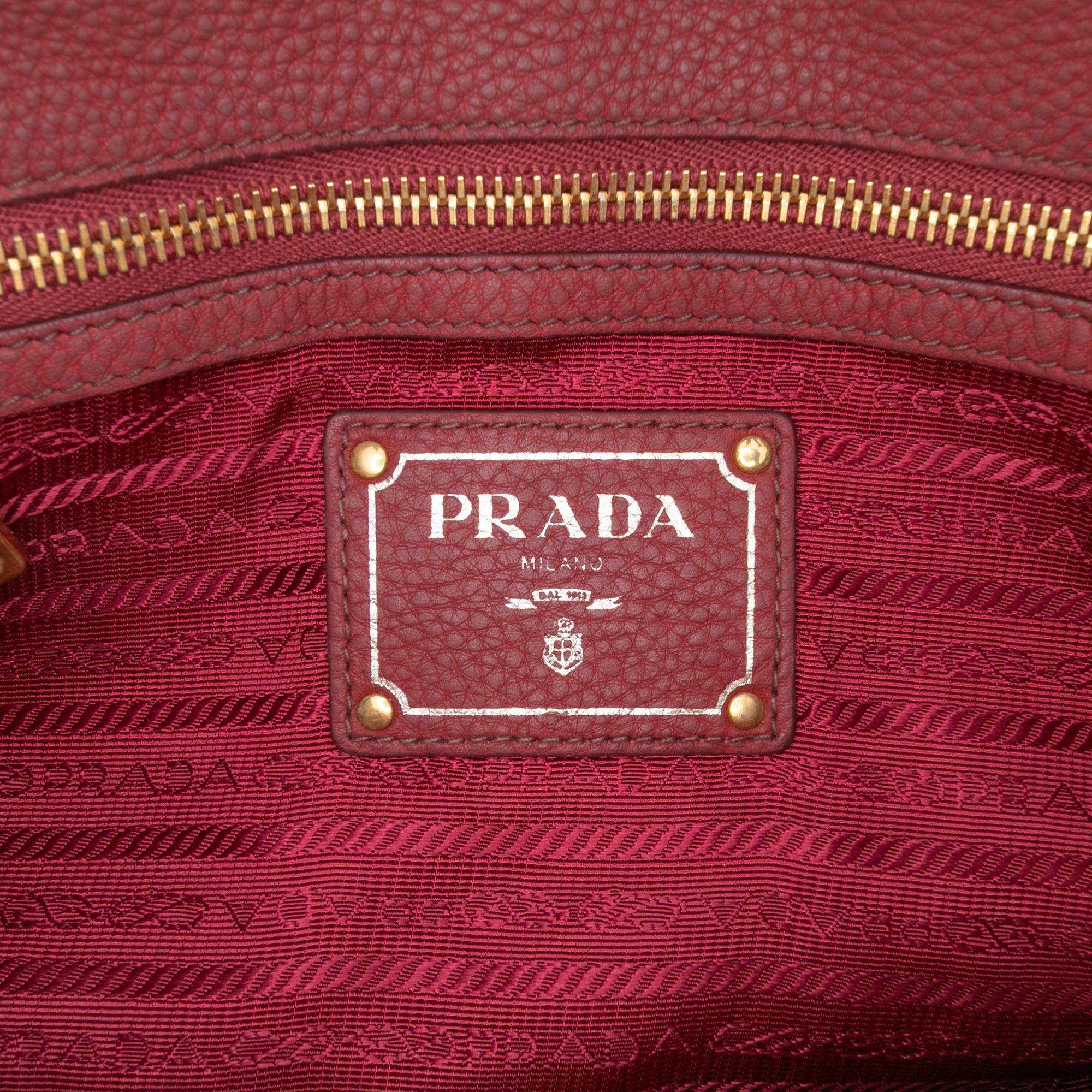 Prada Vitello Daino Zip Top Satchel