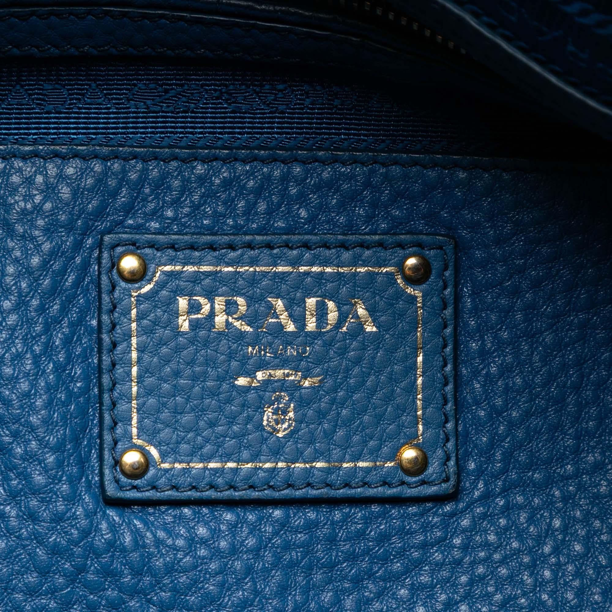 Prada Vitello Daino Zip Top Satchel