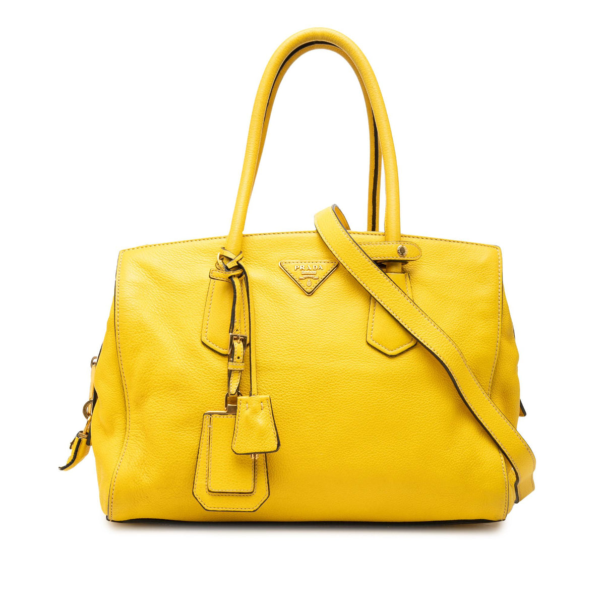 Prada Vitello Daino Zip Top Satchel