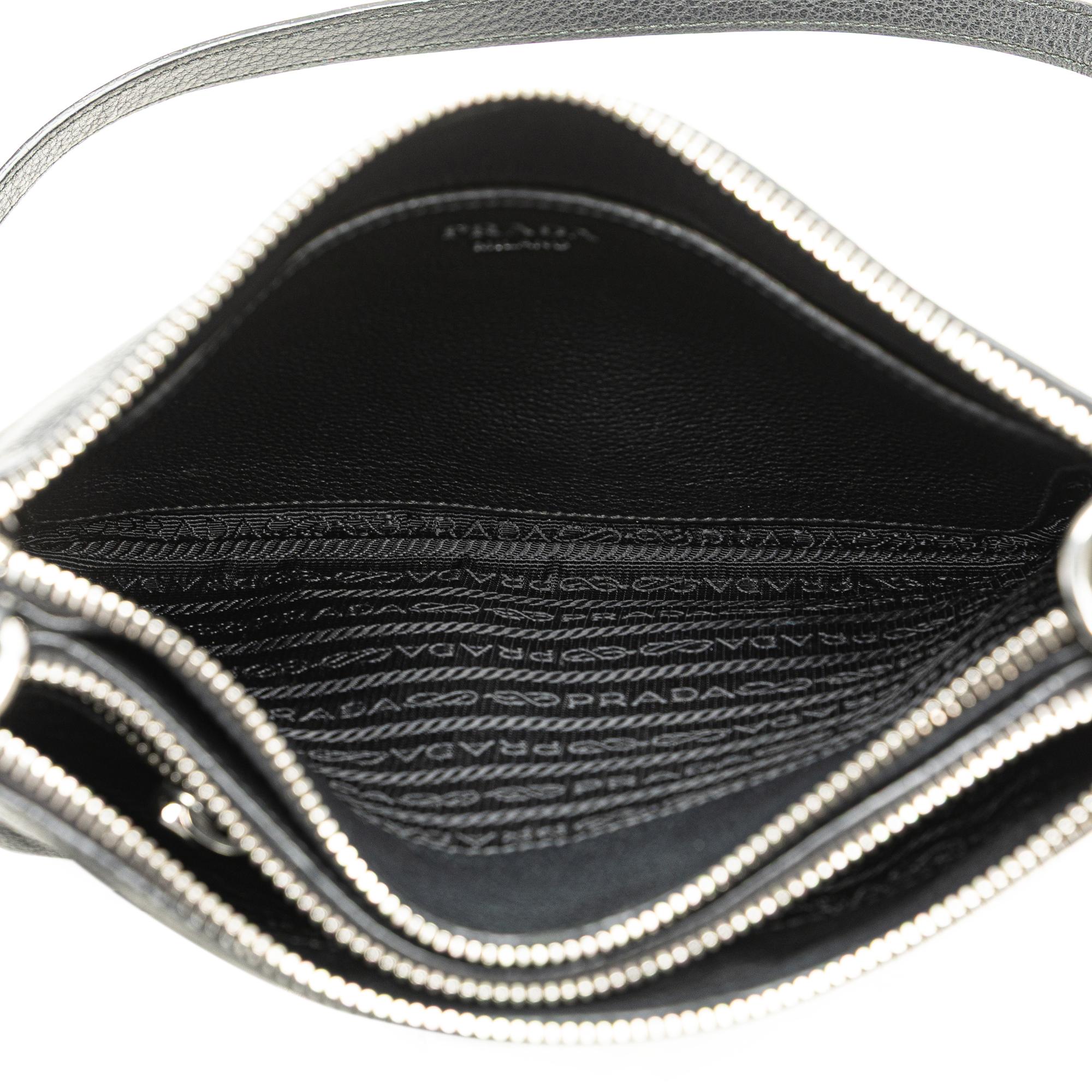 Prada Vitello Phenix Double Zip Crossbody