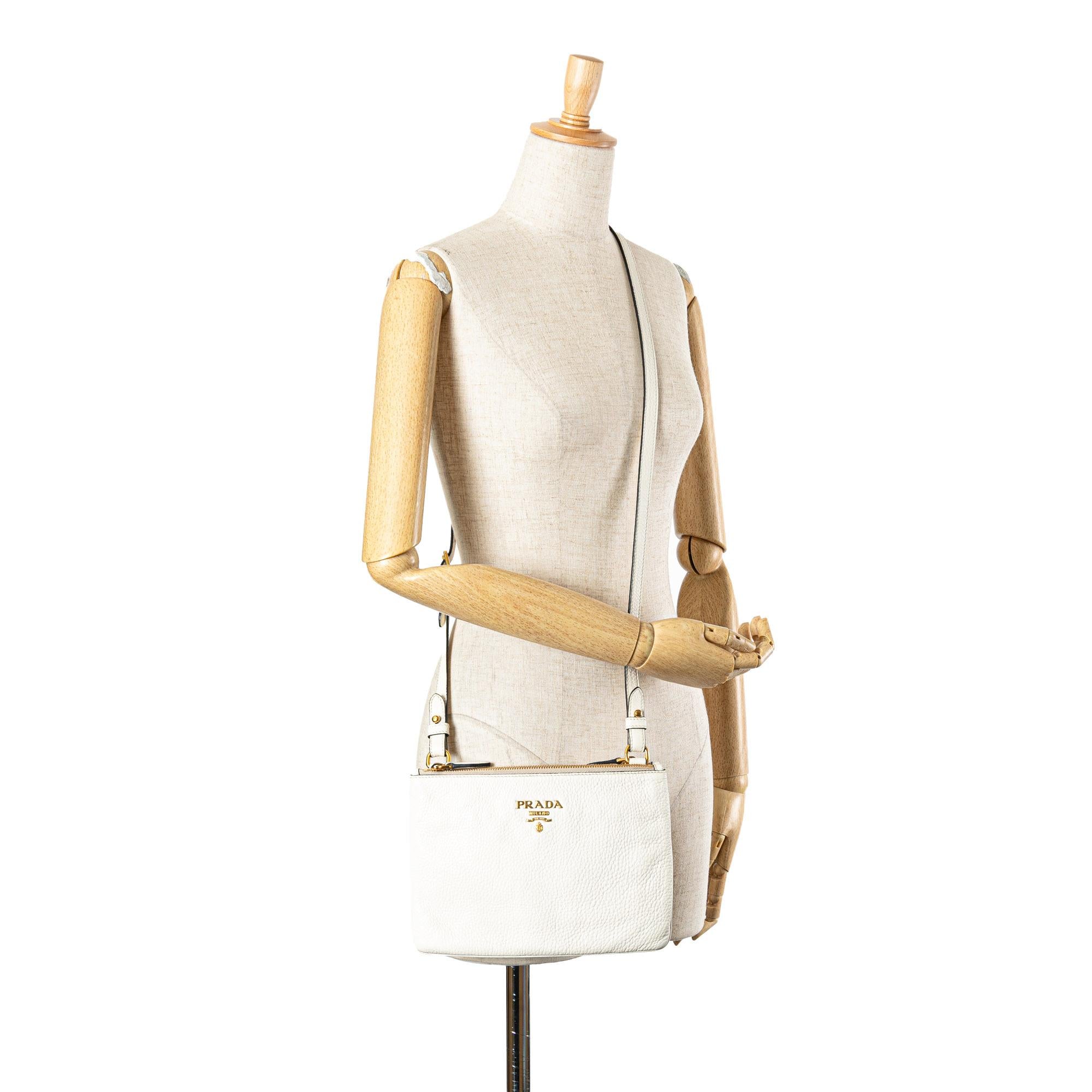 Prada Vitello Phenix Double Zip Crossbody