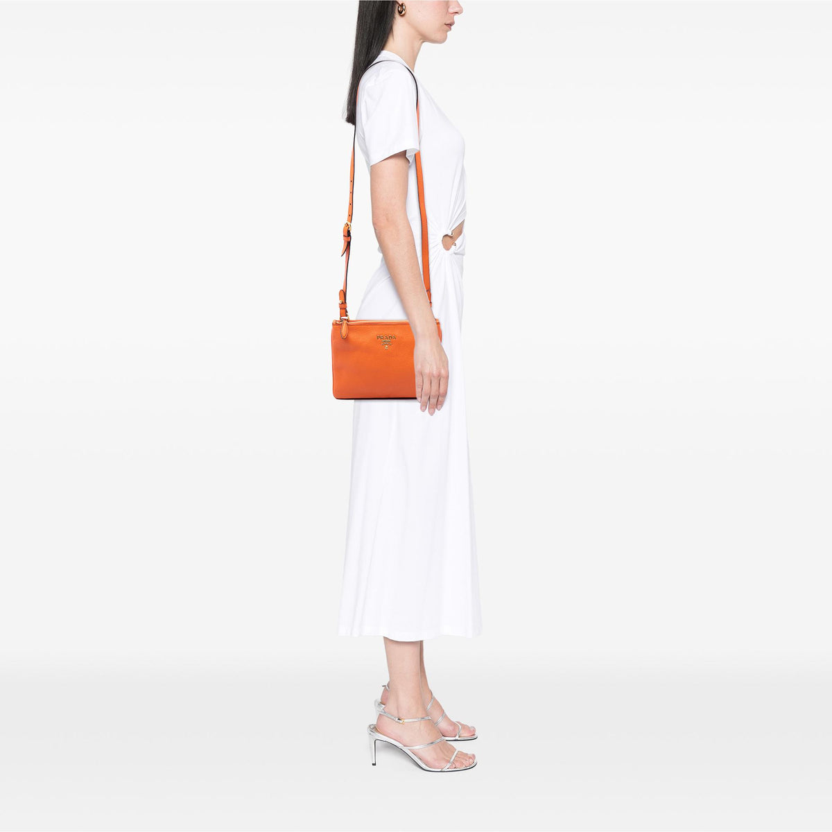 Prada Vitello Phenix Double Zip Crossbody