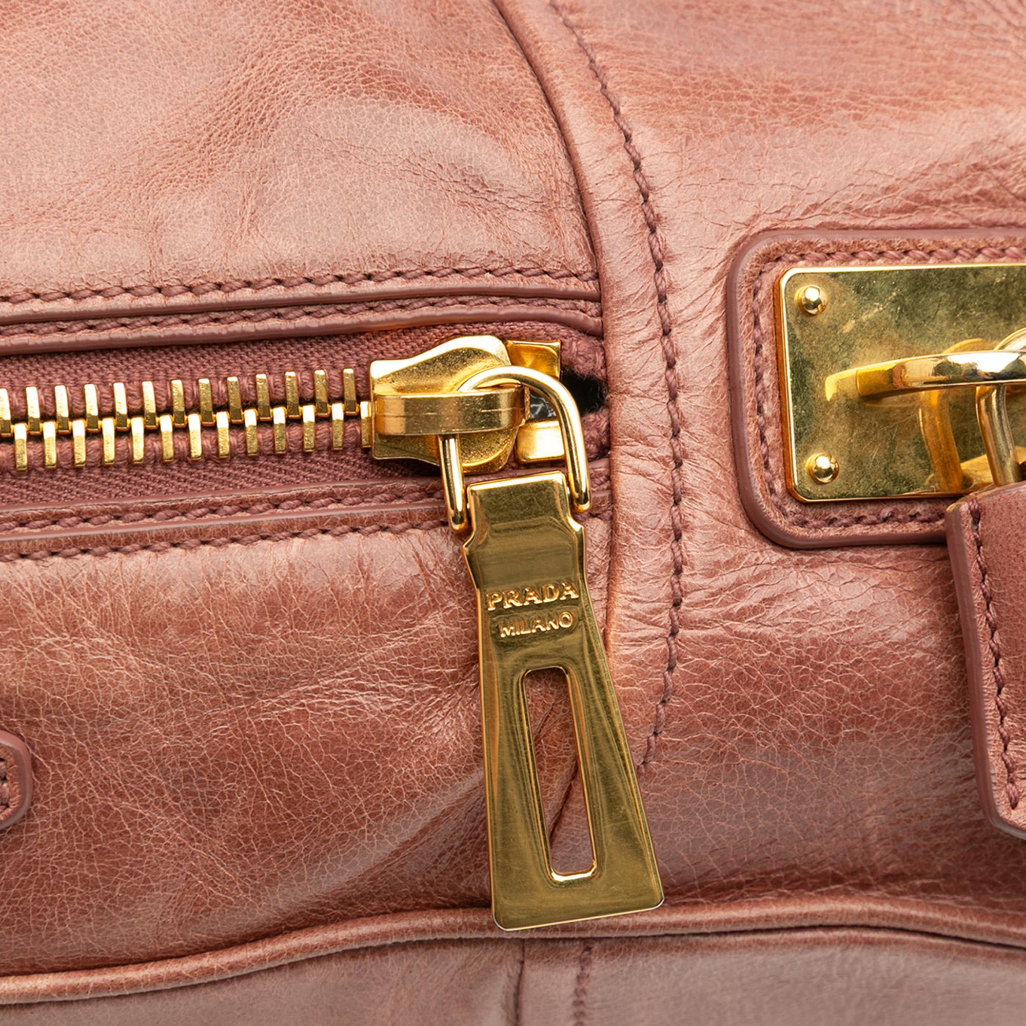 Prada Vitello Shine Bauletto Satchel