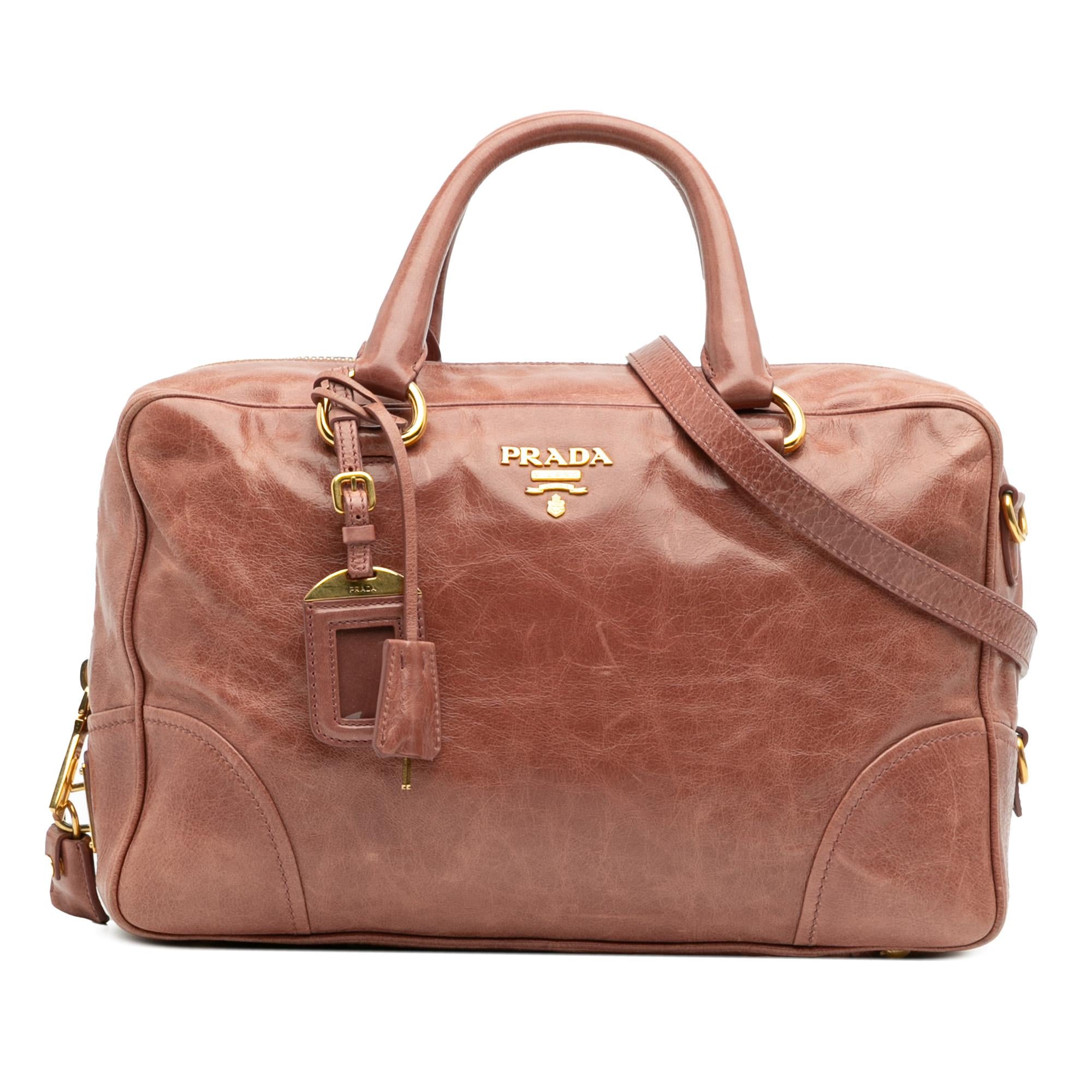 Prada Vitello Shine Bauletto Satchel