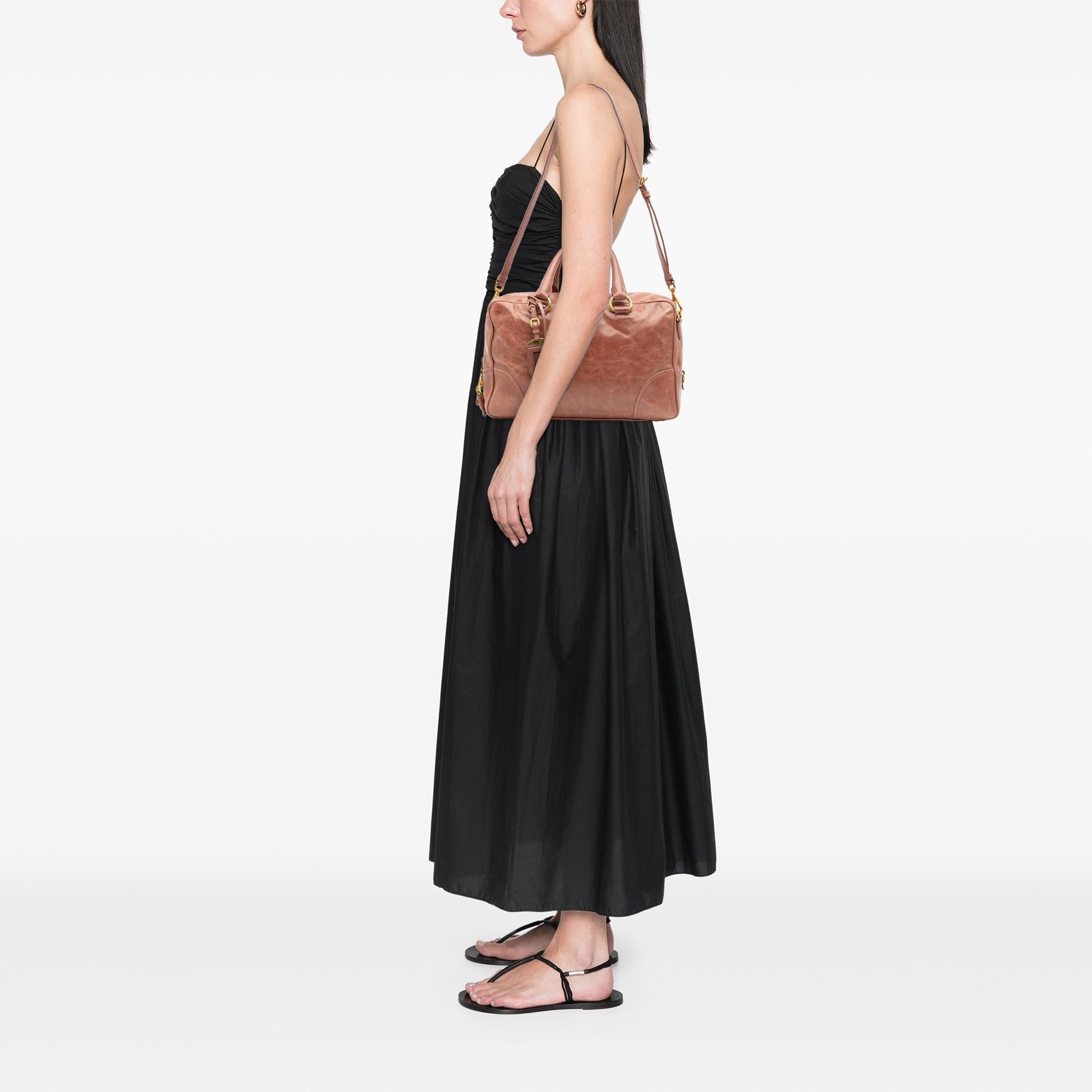 Prada Vitello Shine Bauletto Satchel