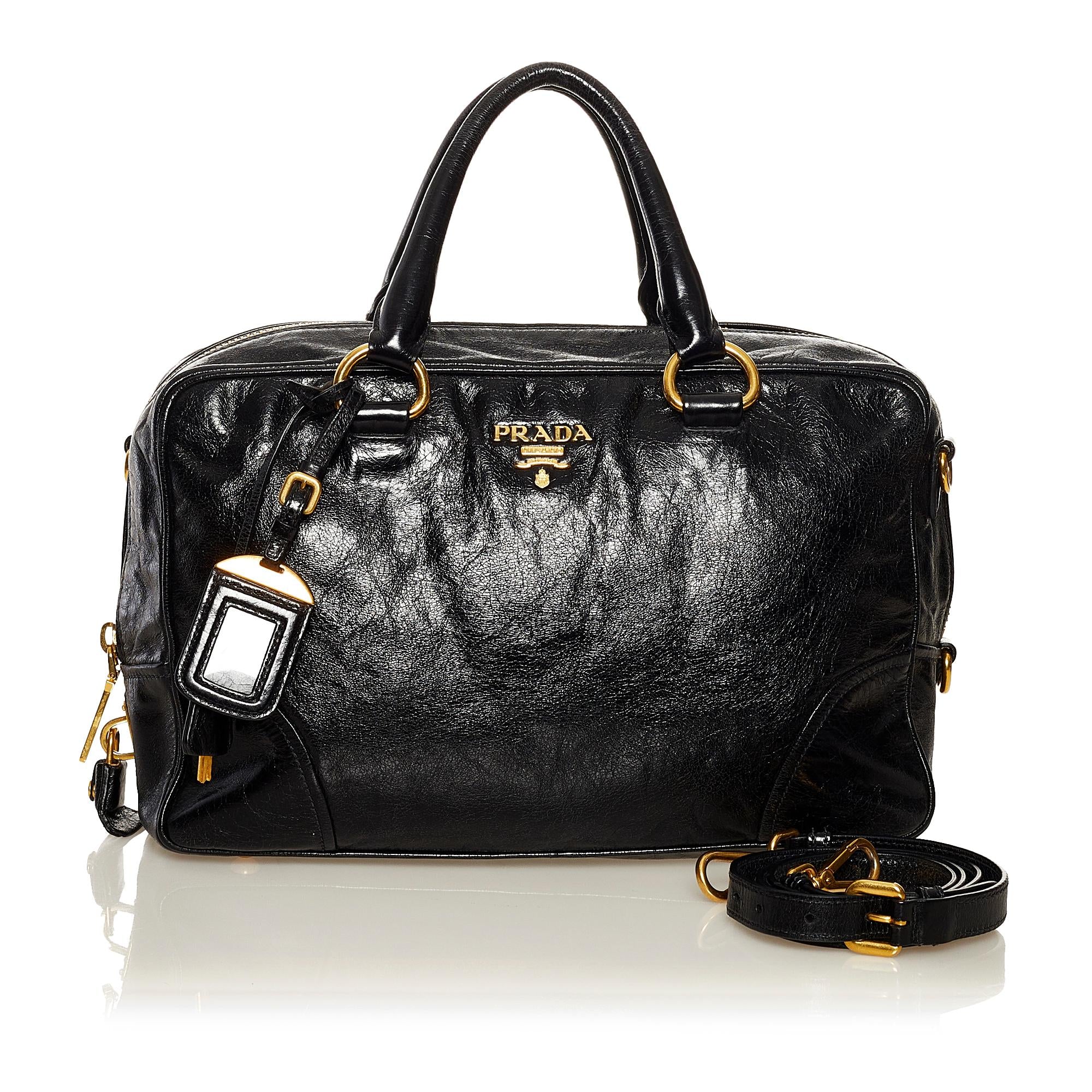 Prada Vitello Shine Satchel (SHG-37205)