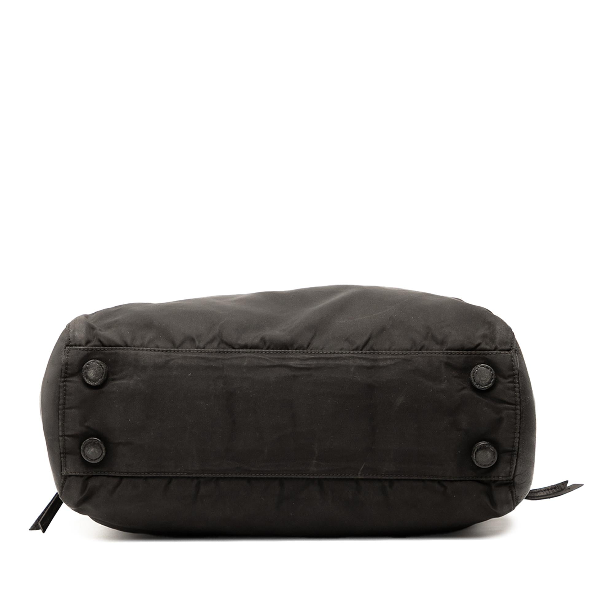 Prada Vitello Trimmed Tessuto Pockets Tote