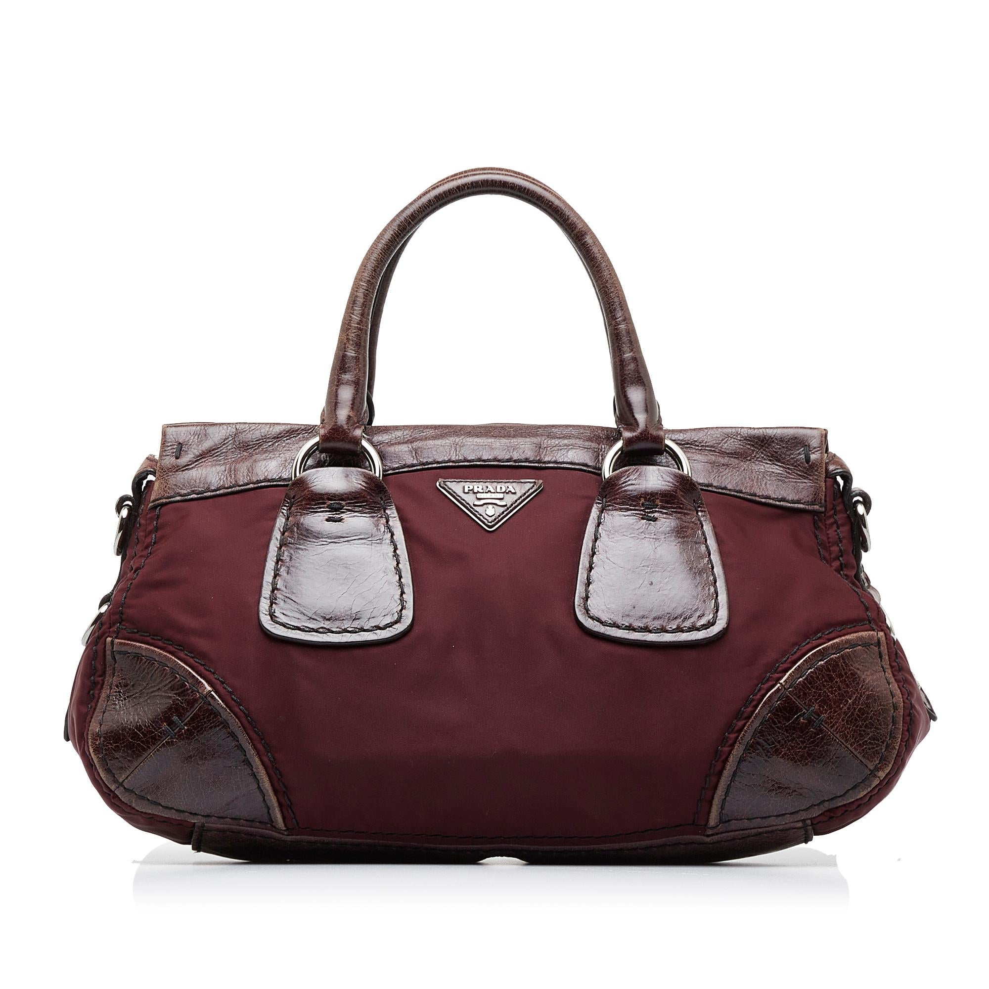 Prada Vitello Trimmed Tessuto Satchel (SHG-ZljEJ6)