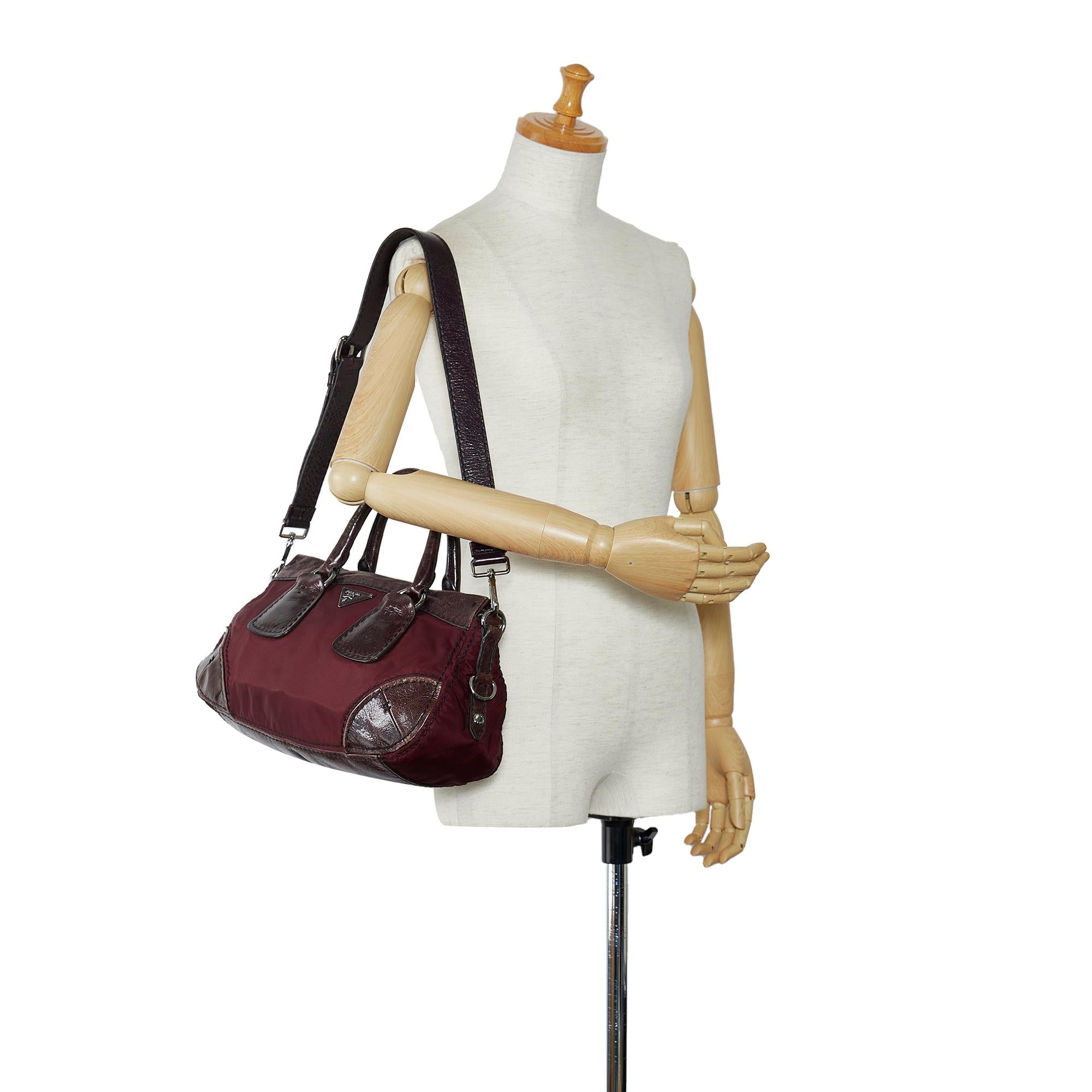 Prada Vitello Trimmed Tessuto Satchel (SHG-ZljEJ6)