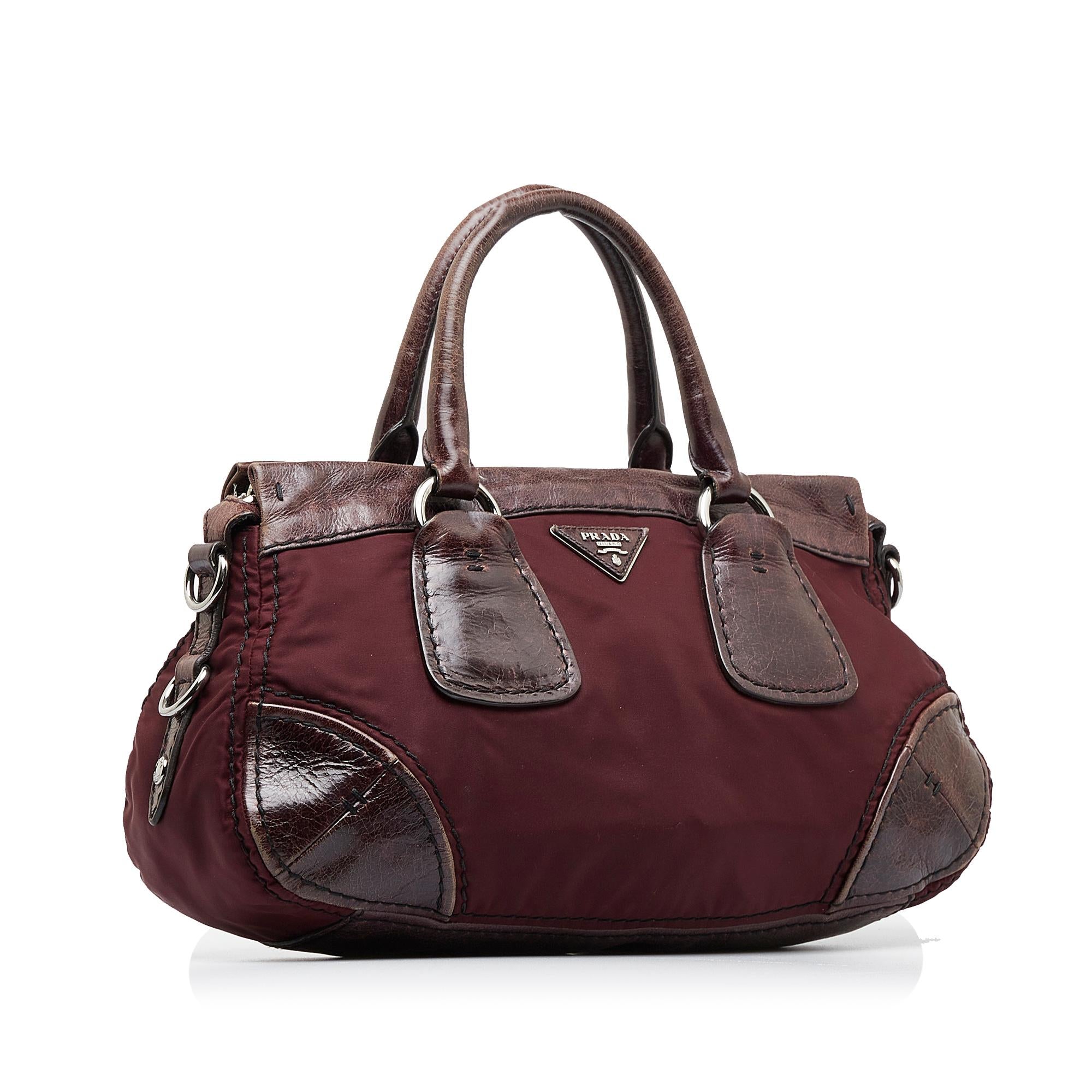 Prada Vitello Trimmed Tessuto Satchel (SHG-ZljEJ6)