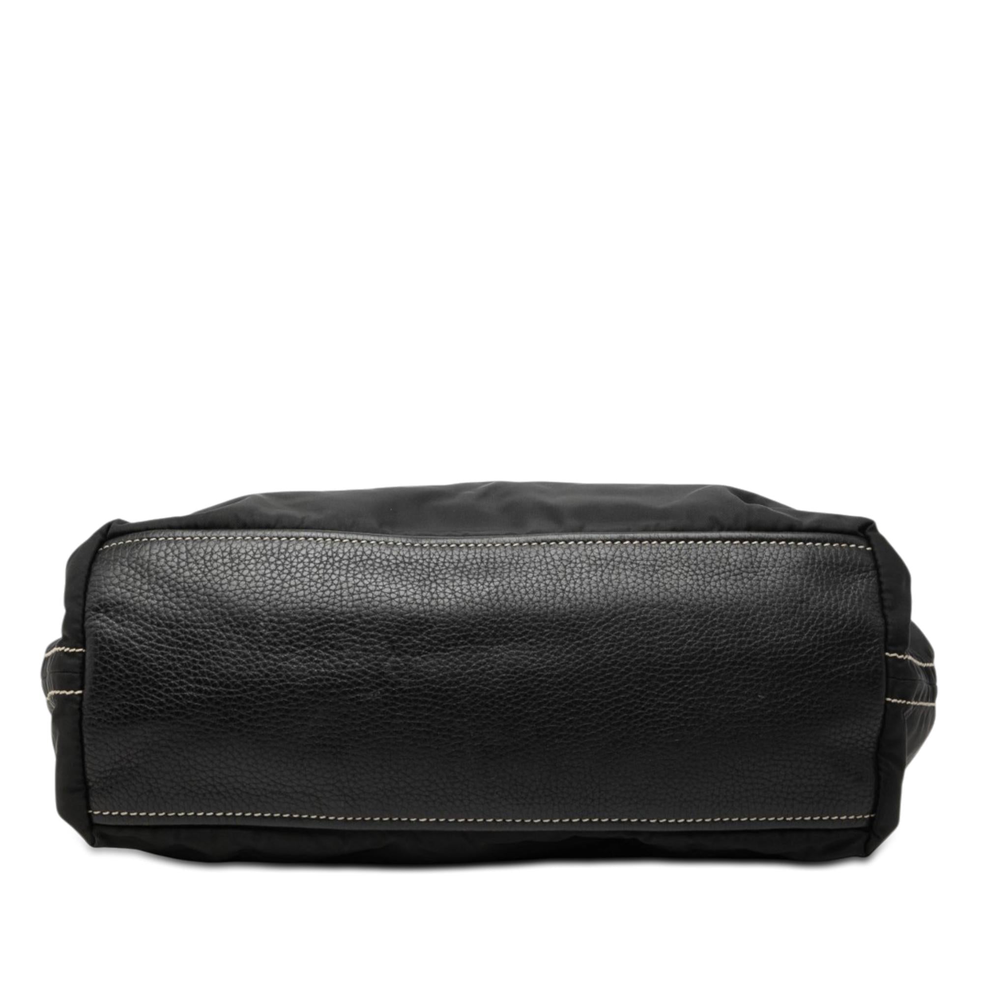 Prada Vitello Trimmed Tessuto Tote