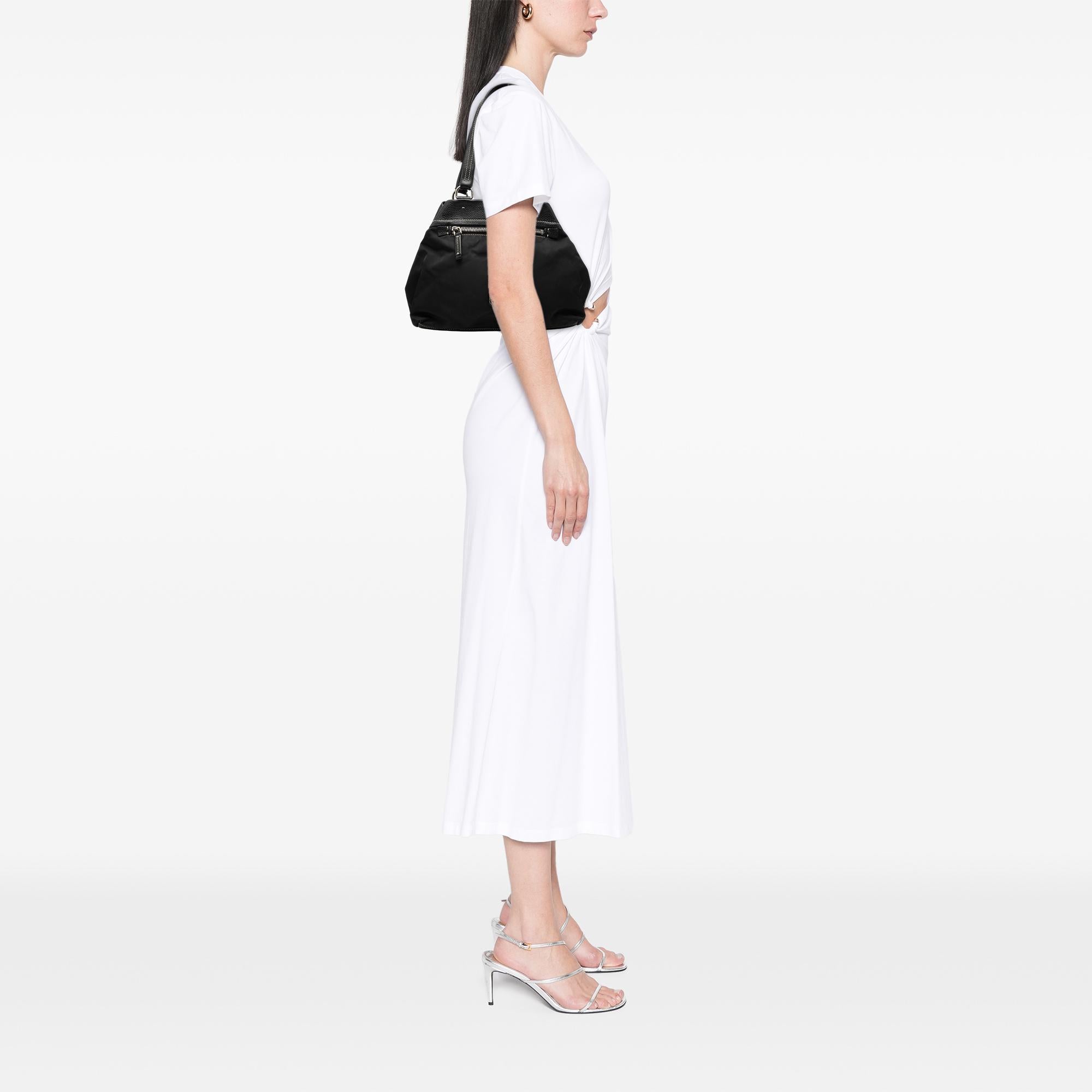 Prada Vitello Trimmed Tessuto Tote