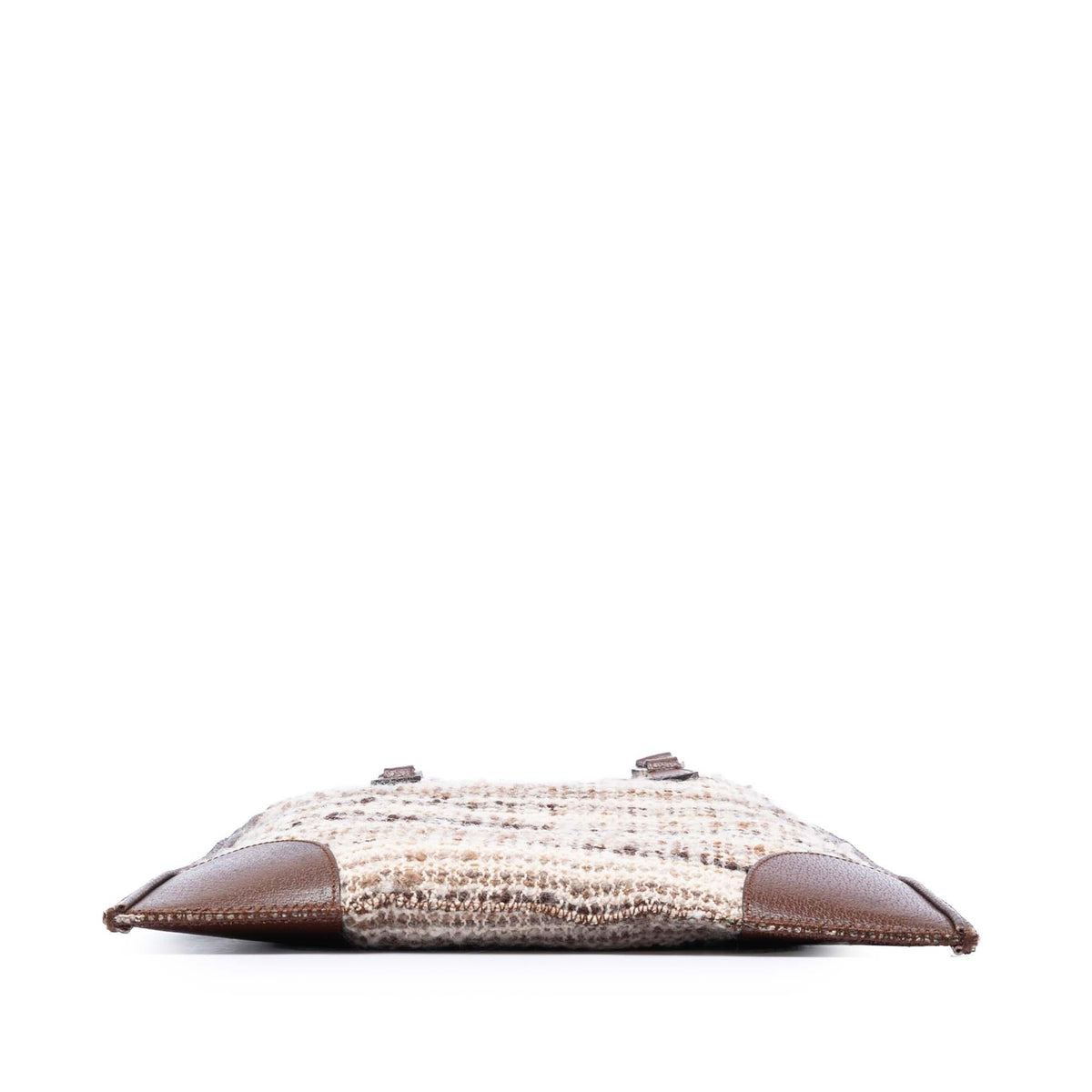 Prada Vitello Trimmed Tweed Flat Tote