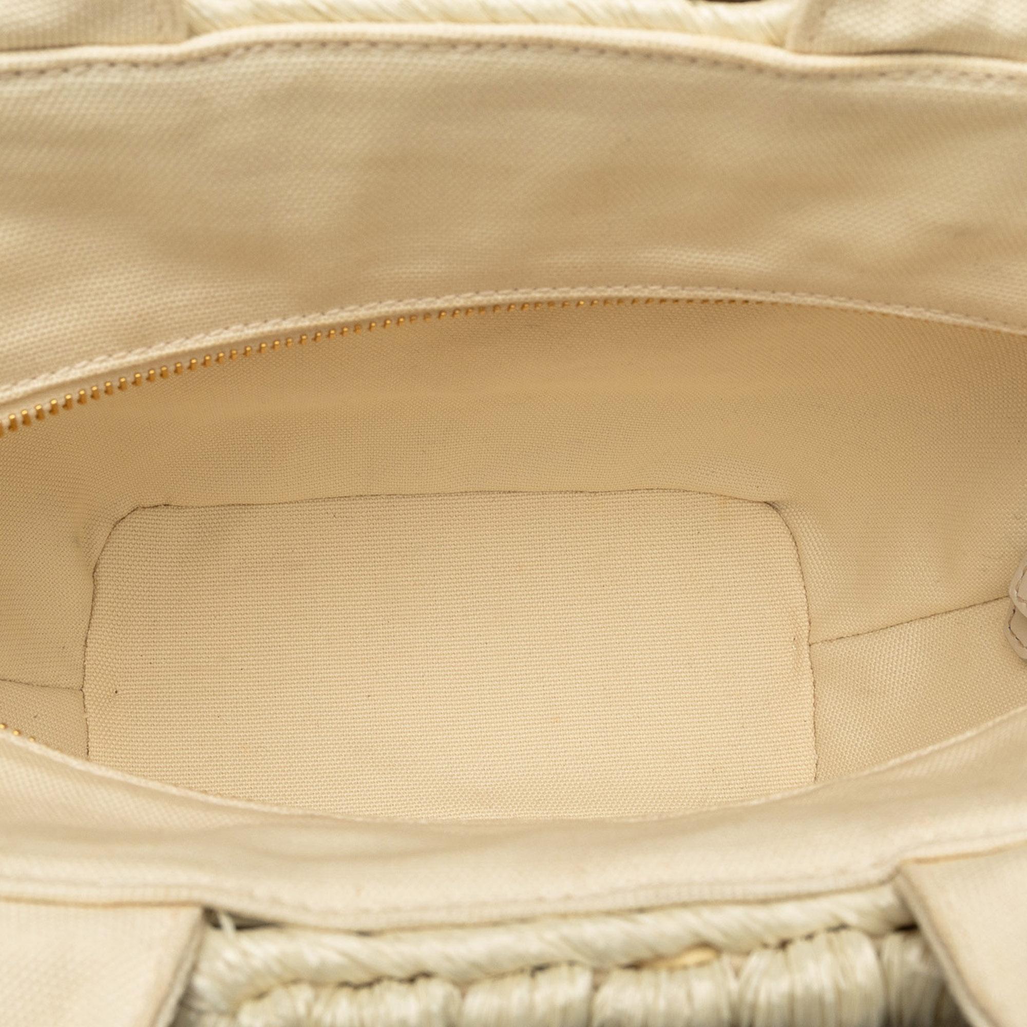 Prada Wicker and Woven Straw Fringe Basket Bag (SHG-uwOpdU)