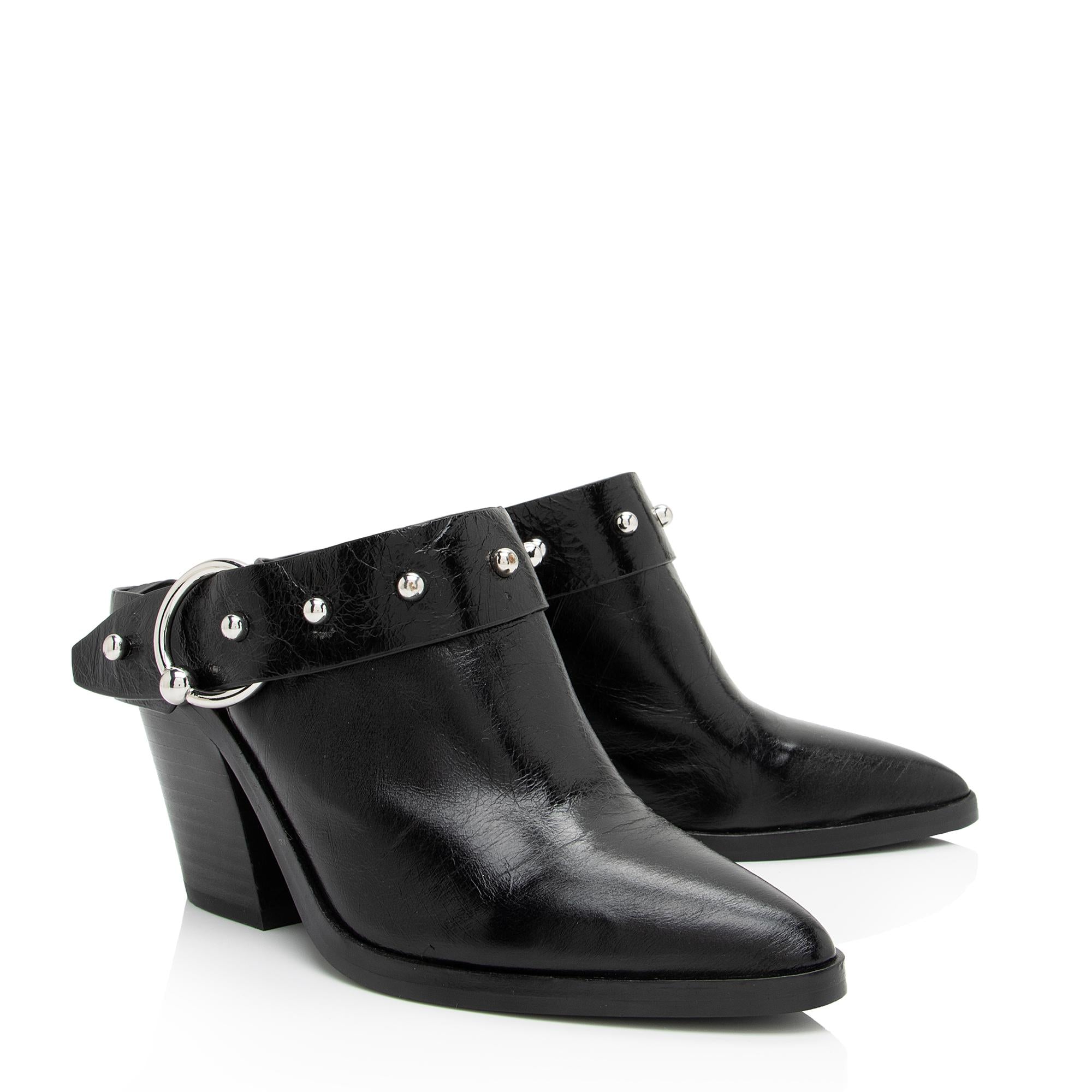 Rebecca Minkoff Leather Sallest Mules - Size 7 / 37 (SHF-23354)