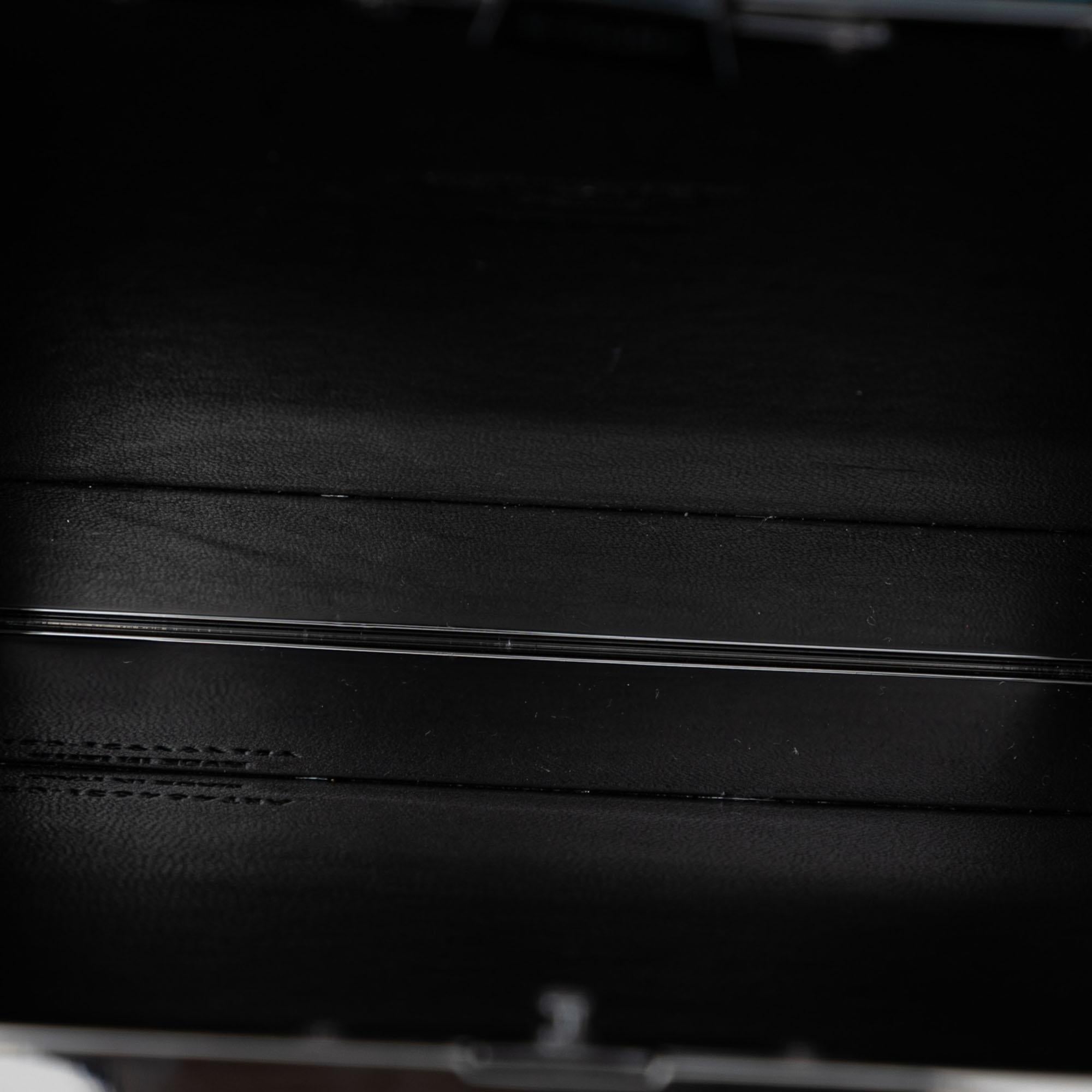 Saint Laurent Acrylic Tuxedo Box Clutch on Chain