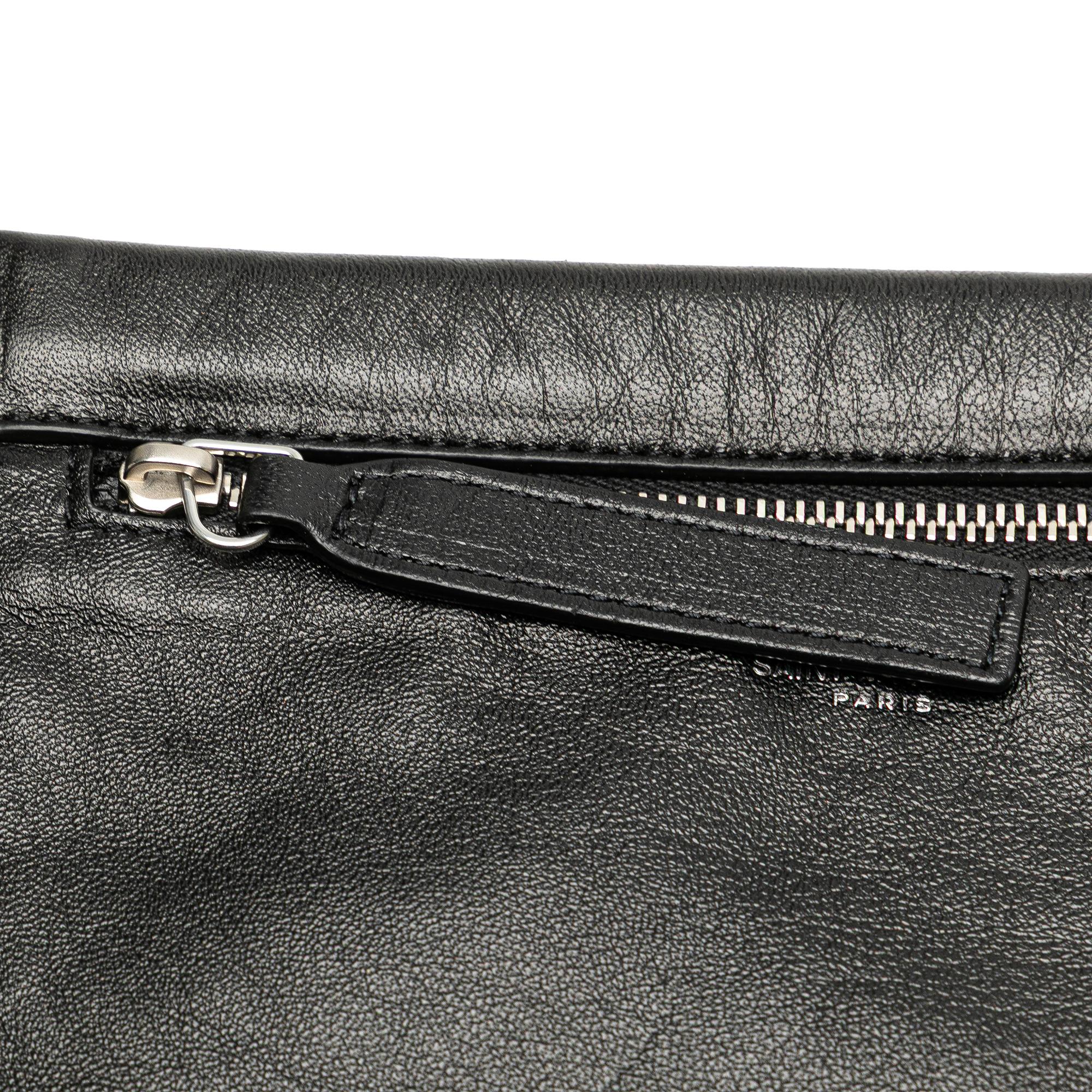 Saint Laurent Antiqued Lambskin Sid Flat Crossbody