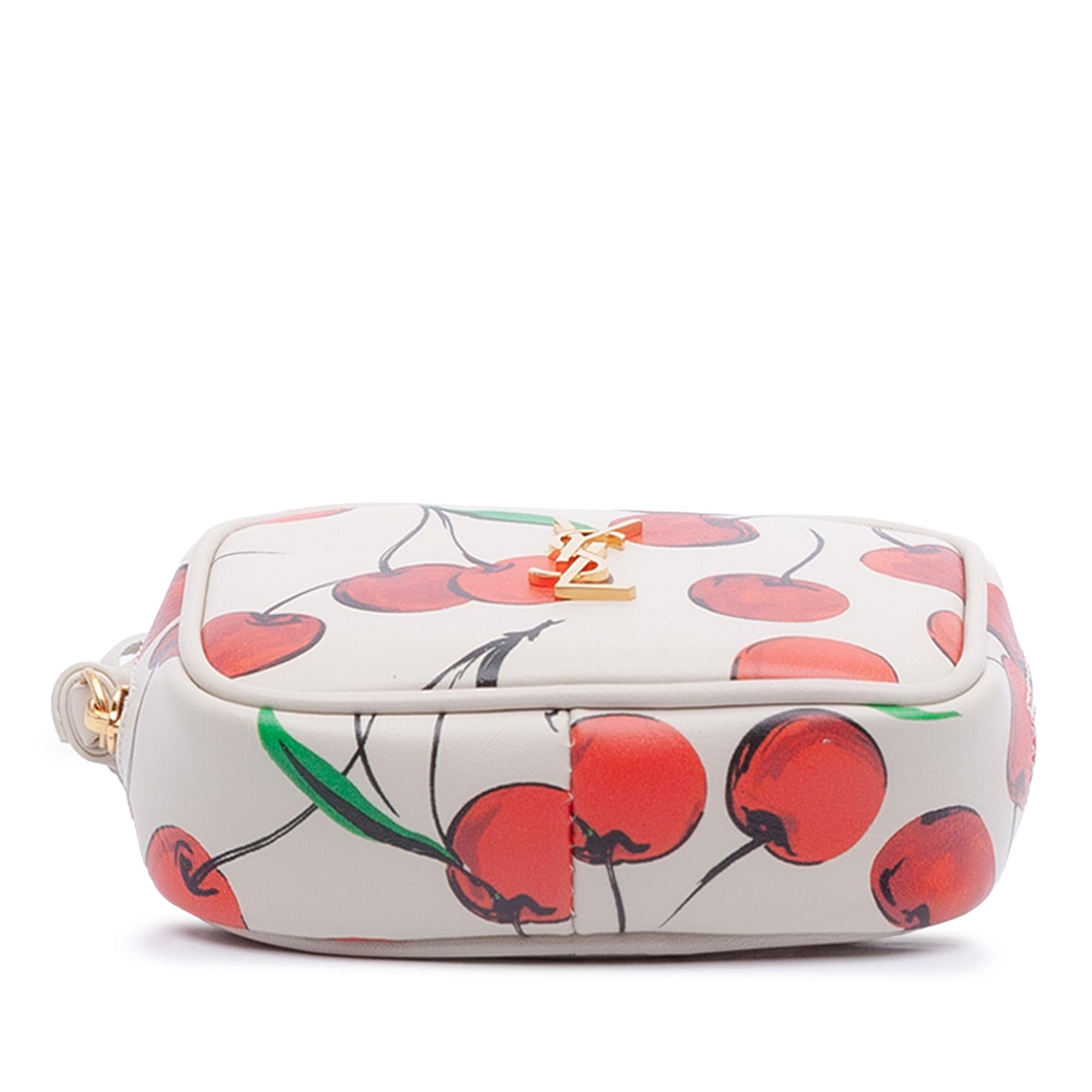 Saint Laurent Baby Calfskin Monogram Cherry Printed Lou Camera Bag