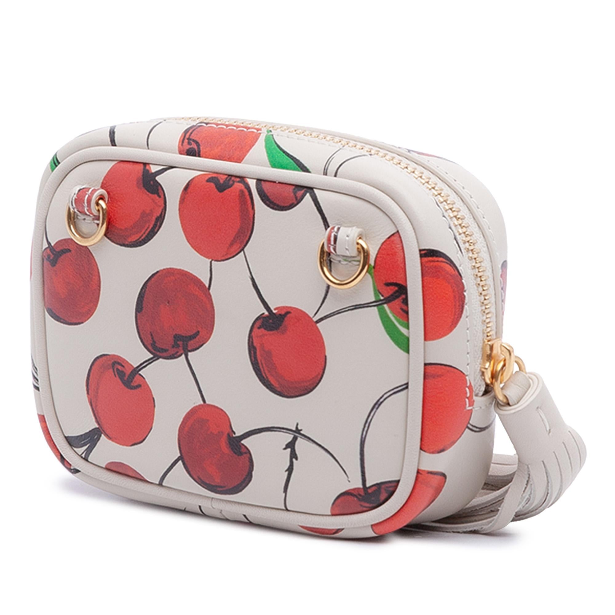 Saint Laurent Baby Calfskin Monogram Cherry Printed Lou Camera Bag