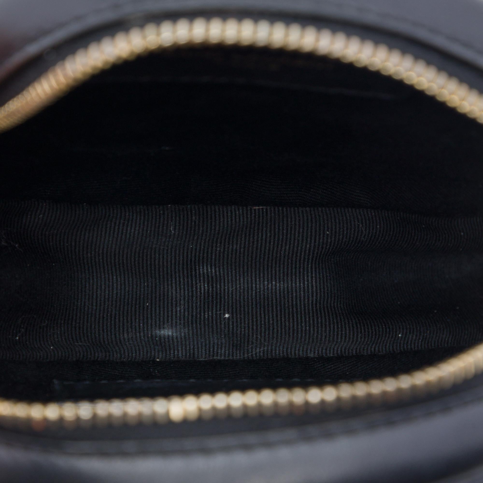 Saint Laurent Baby Chevron Calfskin Round Vinyle Belt Bag