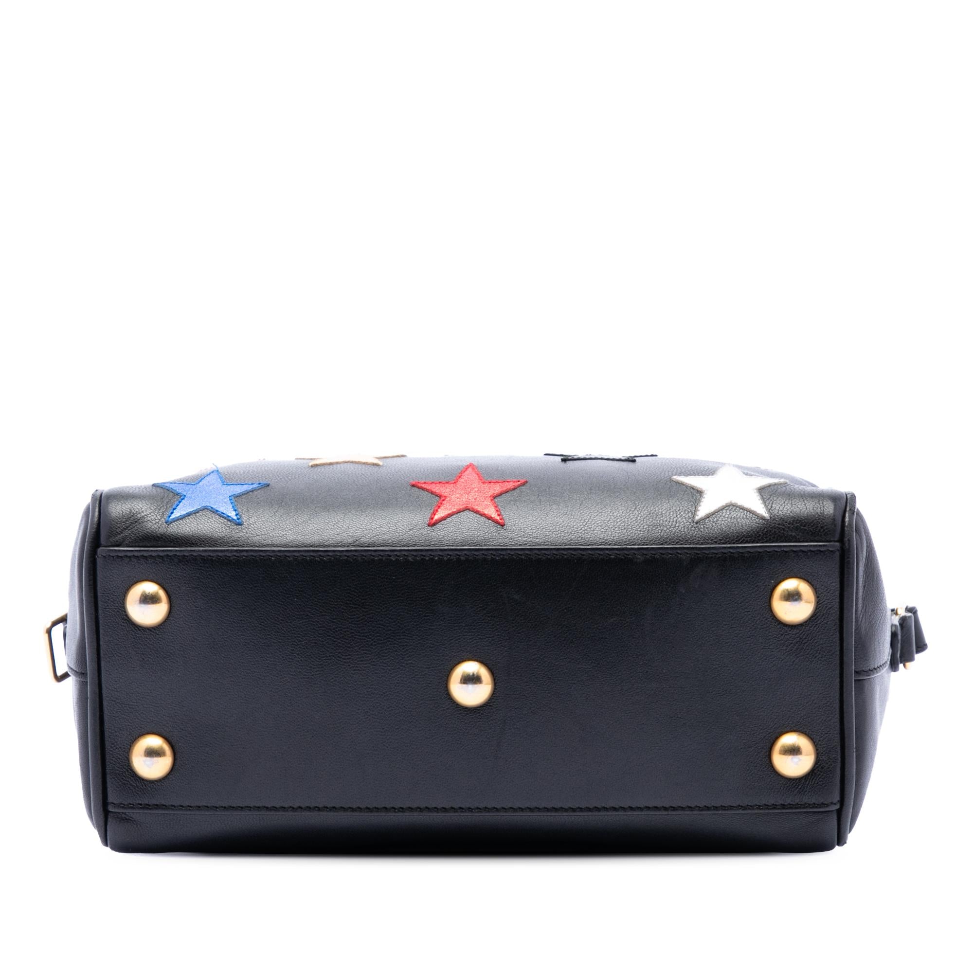 Saint Laurent Baby Leather Star Patchwork Classic Duffle Satchel