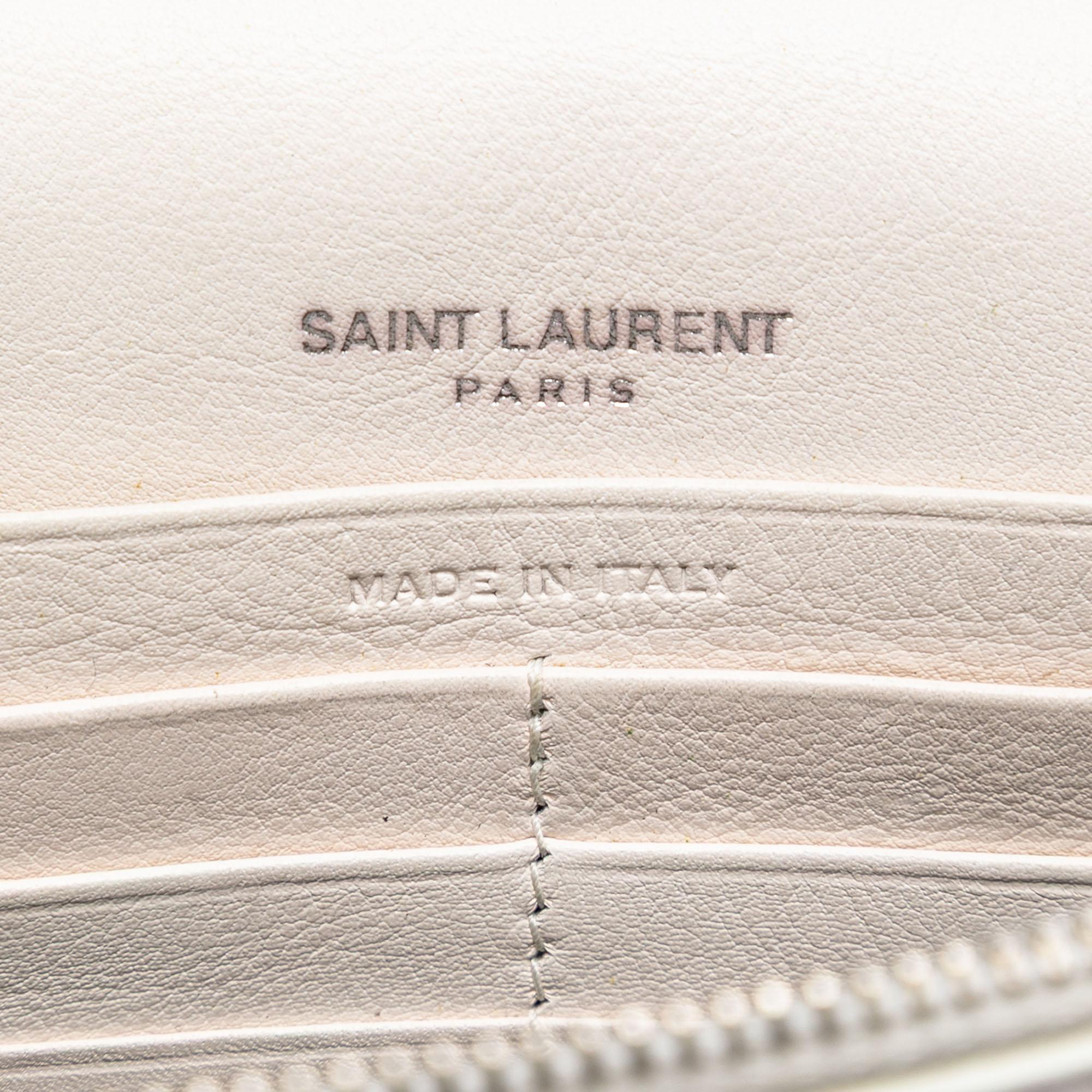 Saint Laurent Beaded Calfskin Monogram Kate Tassel Wallet on Chain