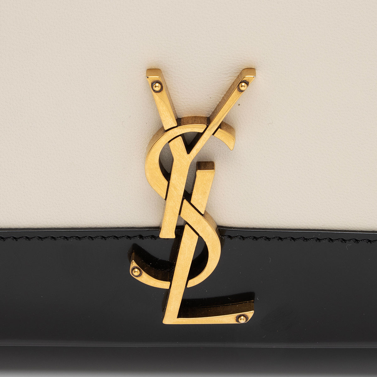 Saint Laurent Nappa Leather Bicolor Kate Small Shoulder Bag (SHF-ru59Gl)