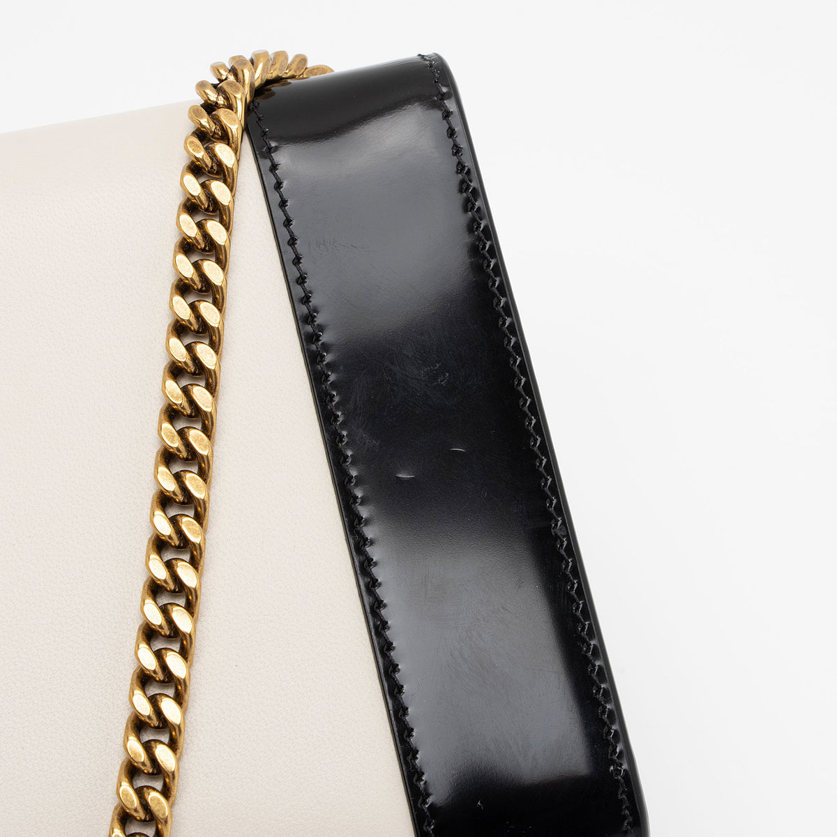 Saint Laurent Nappa Leather Bicolor Kate Small Shoulder Bag (SHF-ru59Gl)