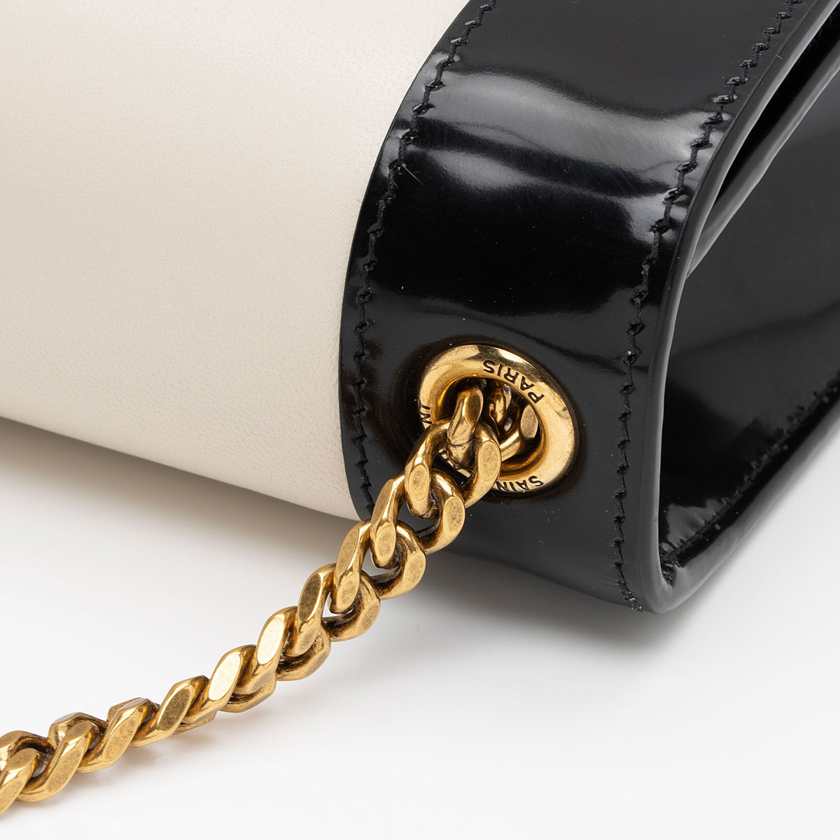 Saint Laurent Nappa Leather Bicolor Kate Small Shoulder Bag (SHF-ru59Gl)