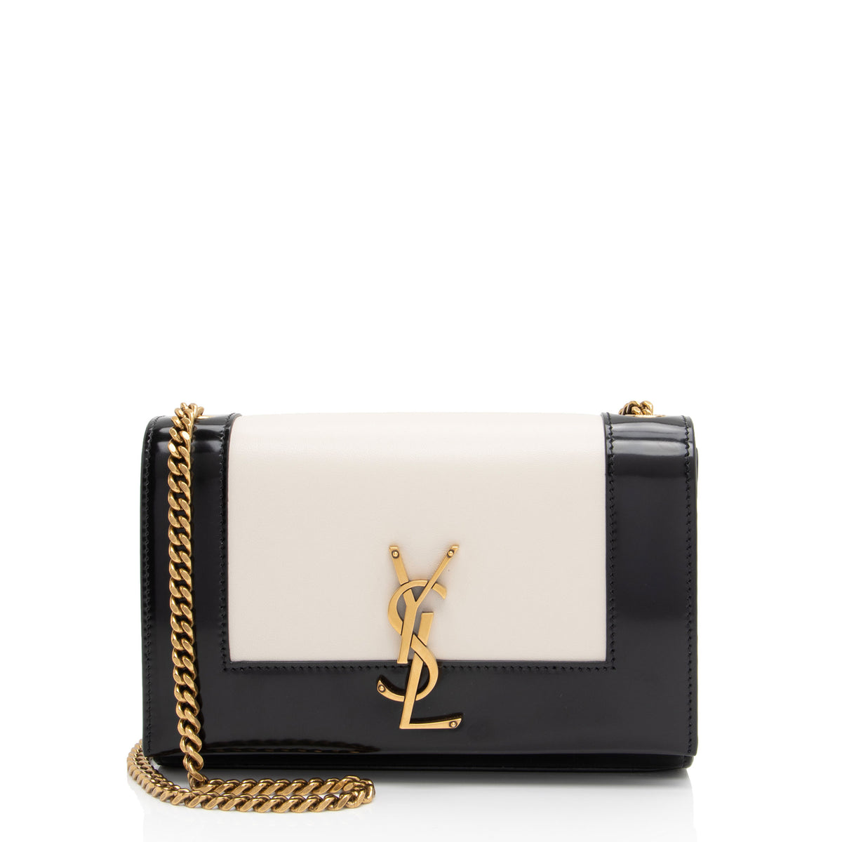 Saint Laurent Nappa Leather Bicolor Kate Small Shoulder Bag (SHF-ru59Gl)