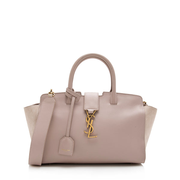Saint Laurent Small Monogram Downtown Cabas Leather Tote Bag in