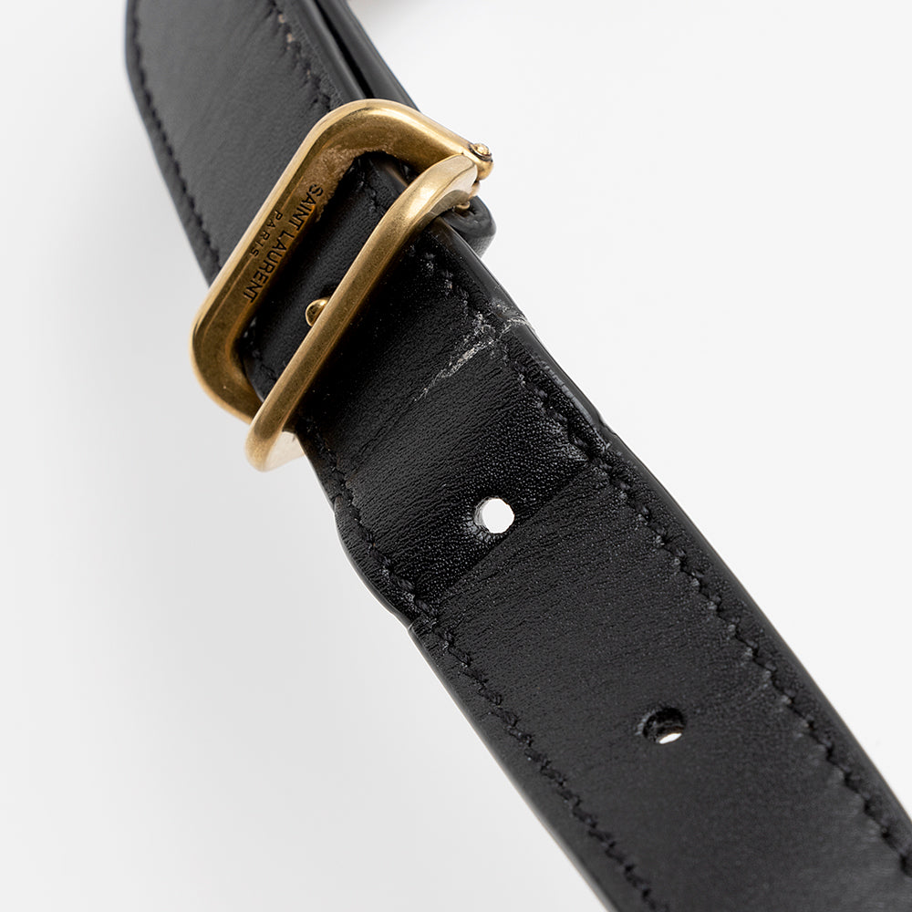 Saint Laurent Calfskin Monogram Charlie Small Crossbody Bag (SHF-22068)